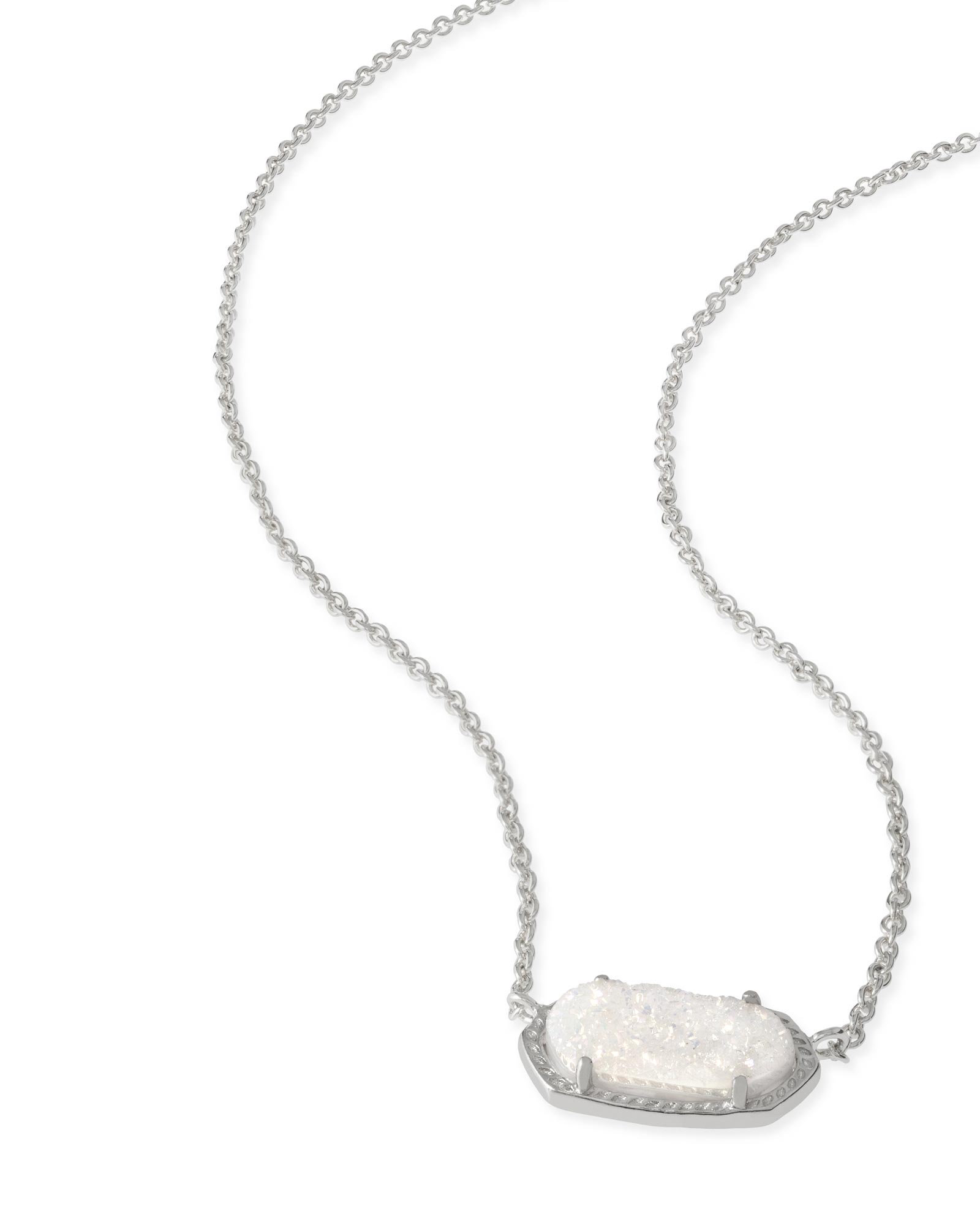 Elisa Silver Pendant Necklace in Drusy Kendra Scott
