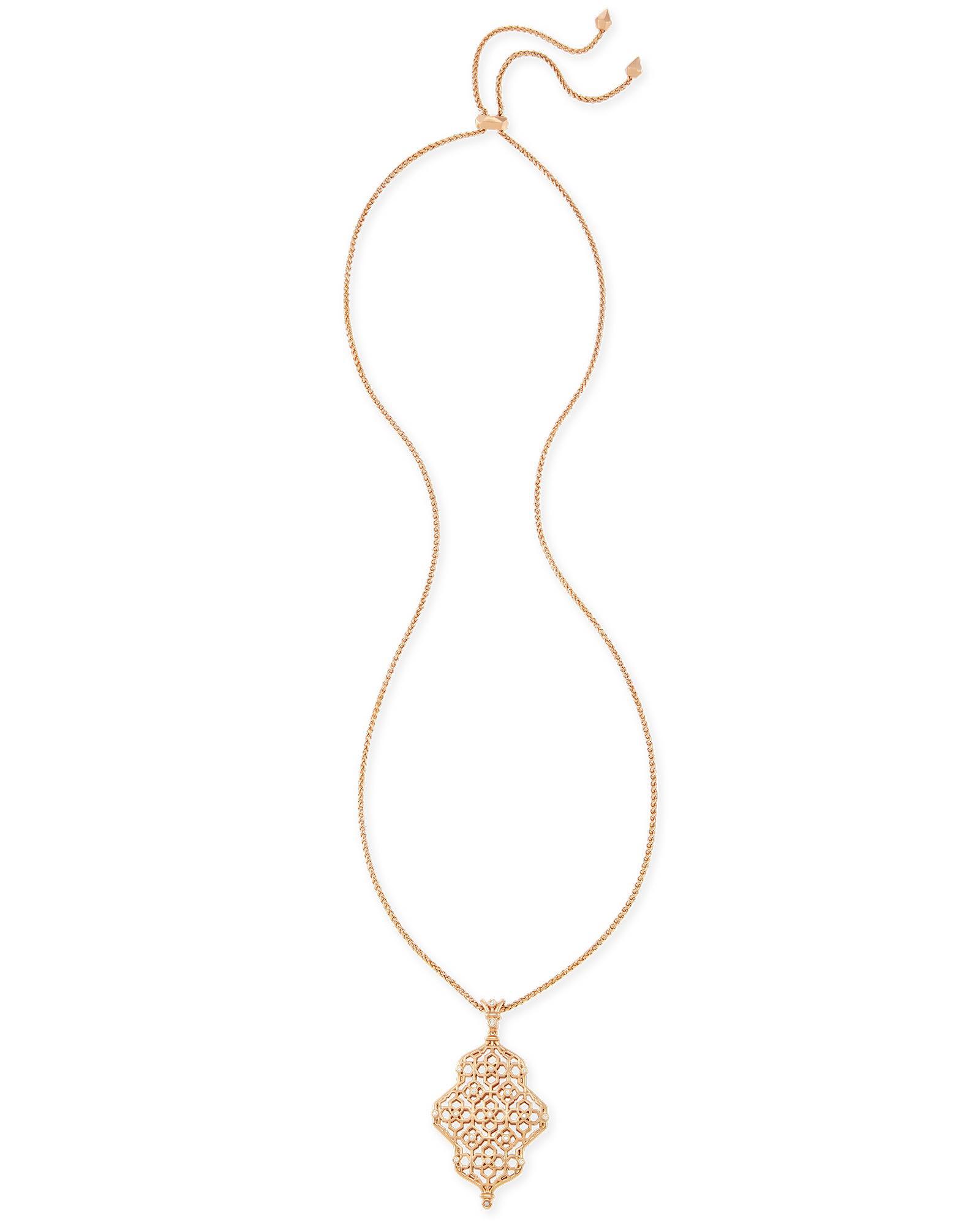 Kathy Long Pendant Necklace in Rose Gold Kendra Scott