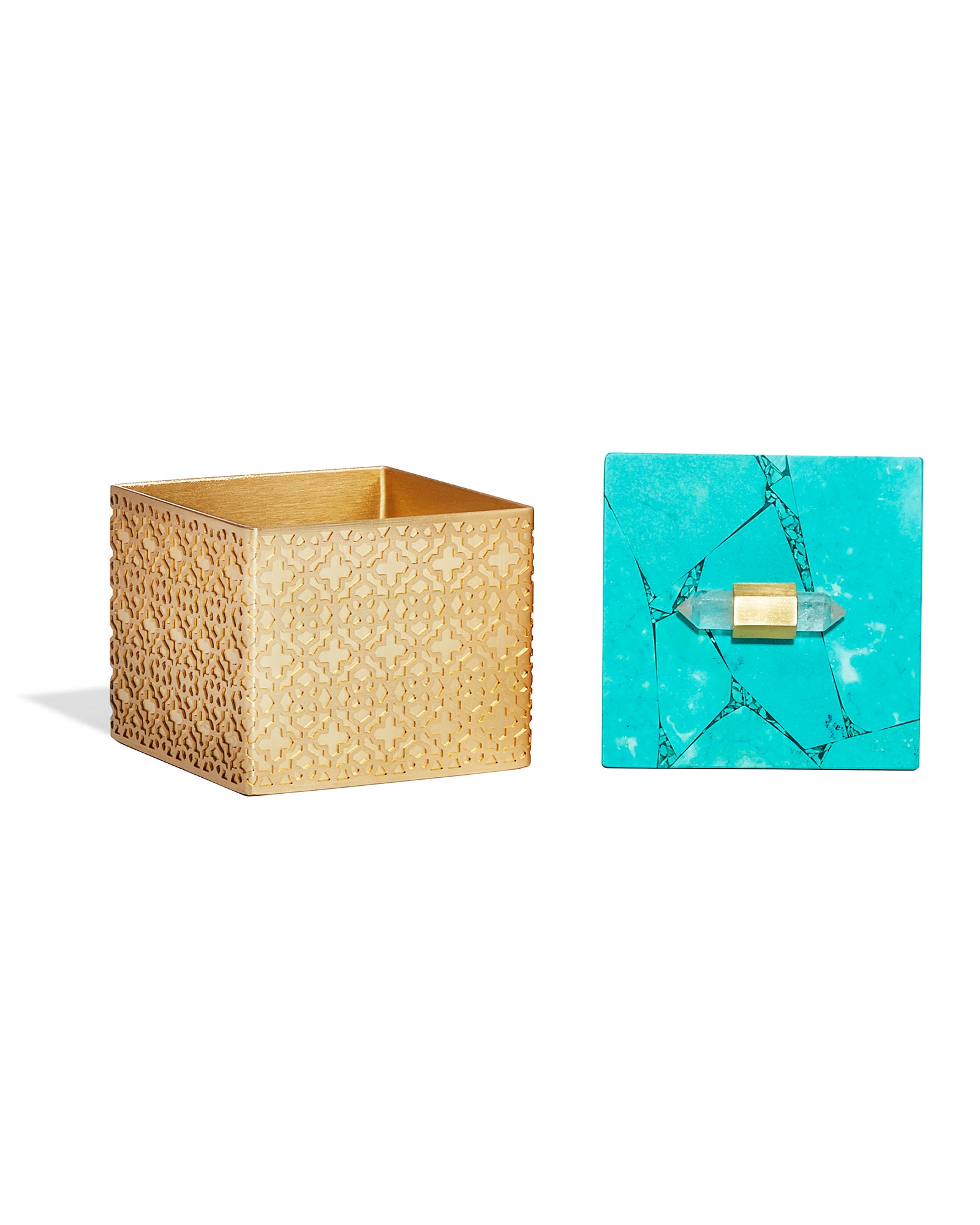 Brass Decorative Boxes in Teal Magnesite Kendra Scott