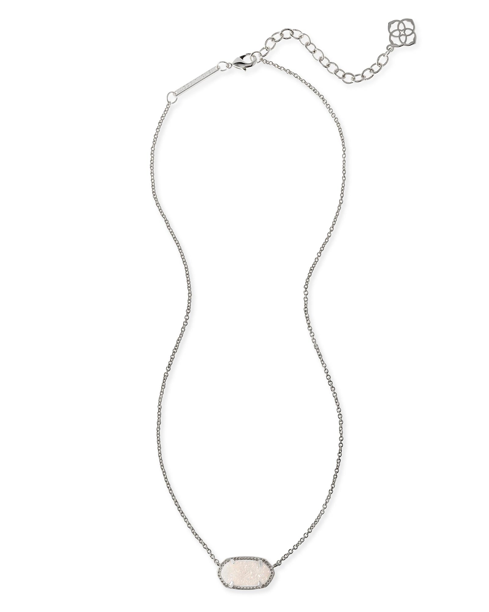 Elisa Silver Pendant Necklace in Drusy Kendra Scott