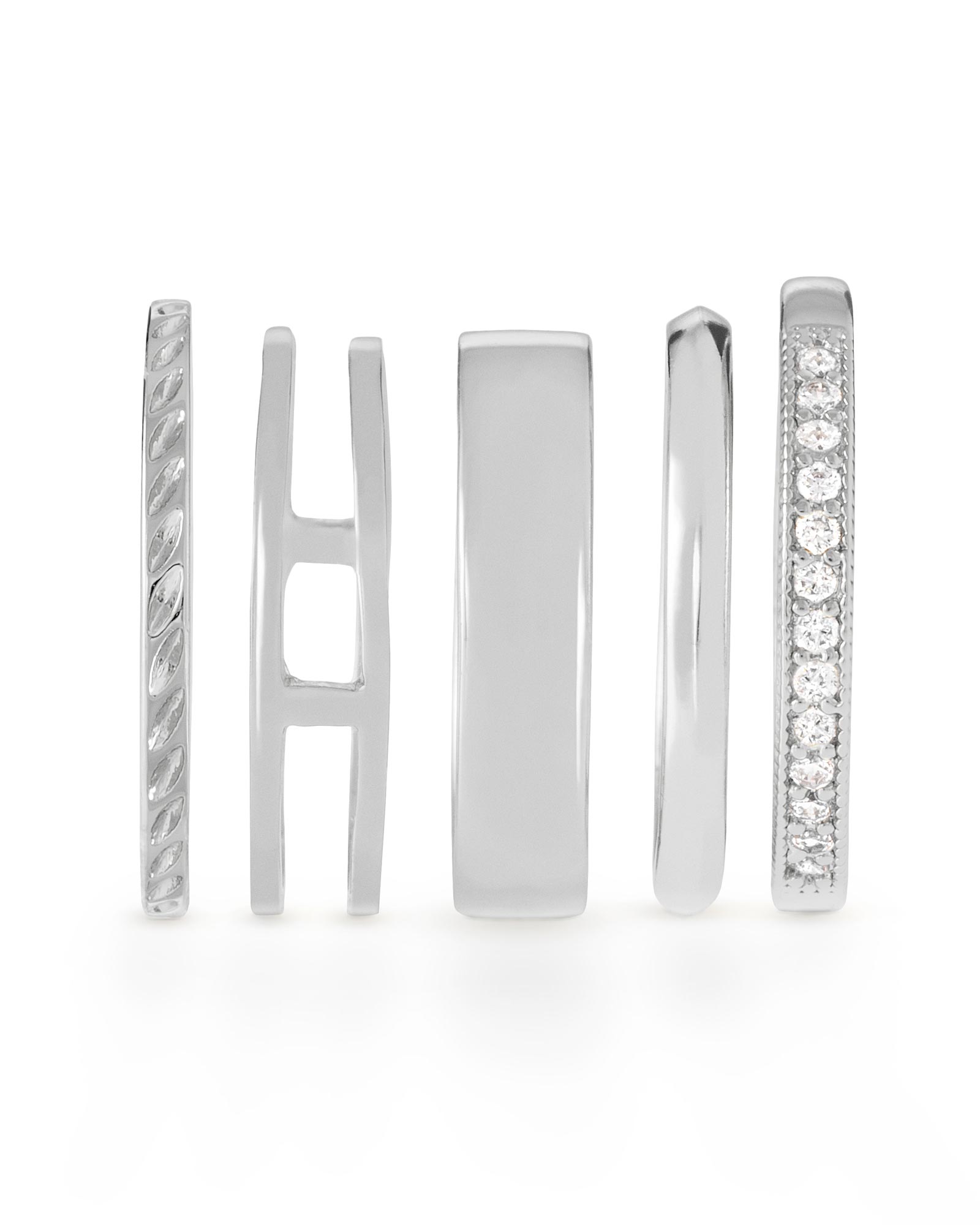 Kara Trendy Midi Ring Set in Silver Kendra Scott Jewelry