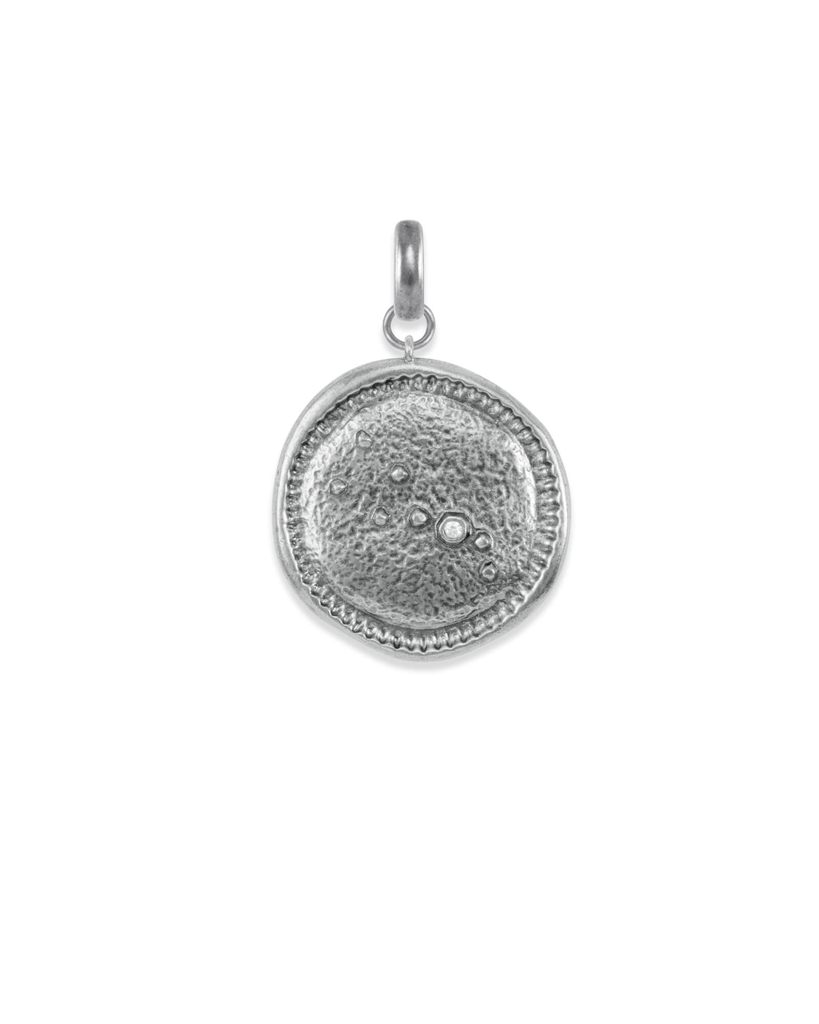 Taurus Coin Charm in Vintage Silver 