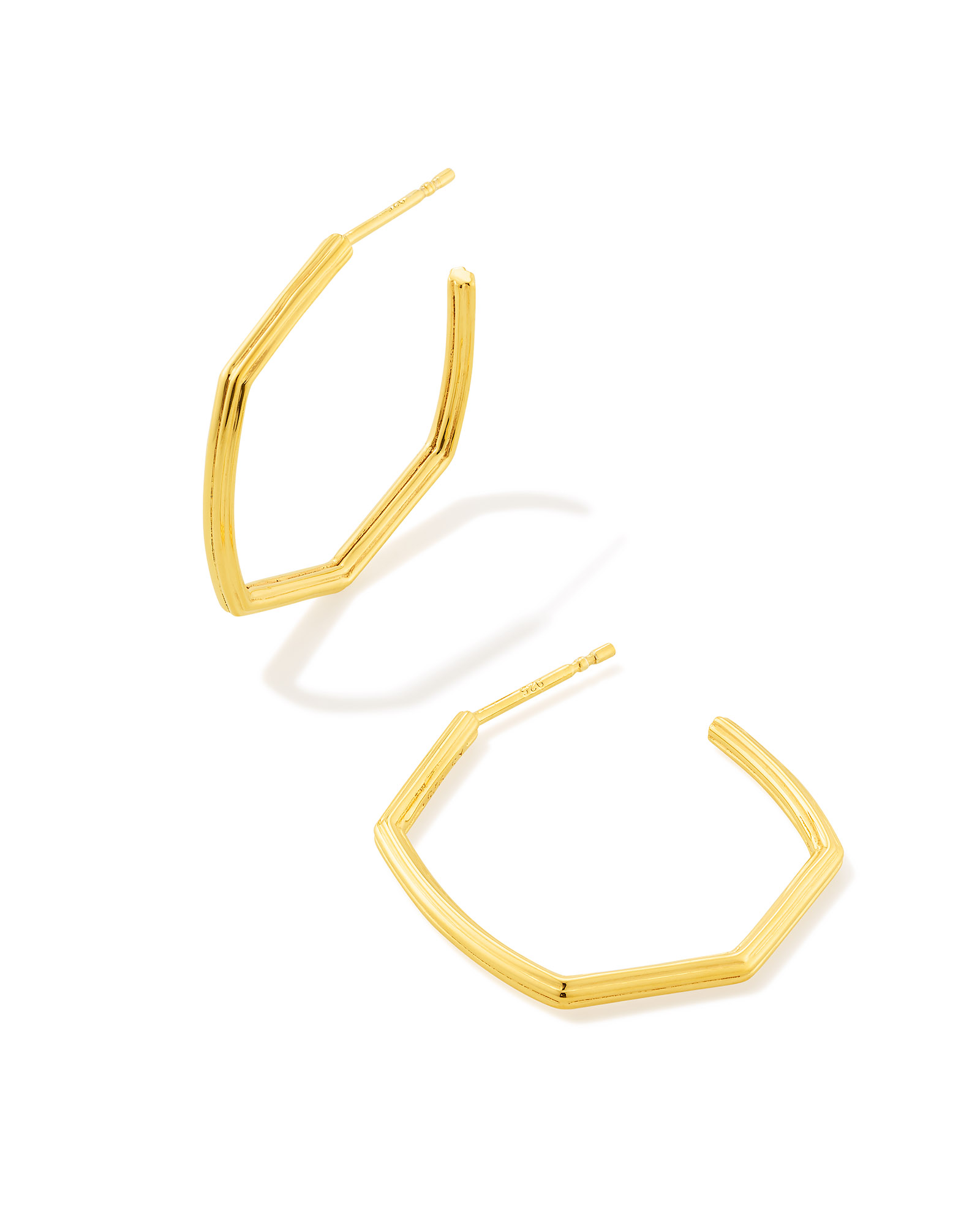 Flat Medium Hoop Earrings in 18K Gold Vermeil – Kendra Scott main image 1