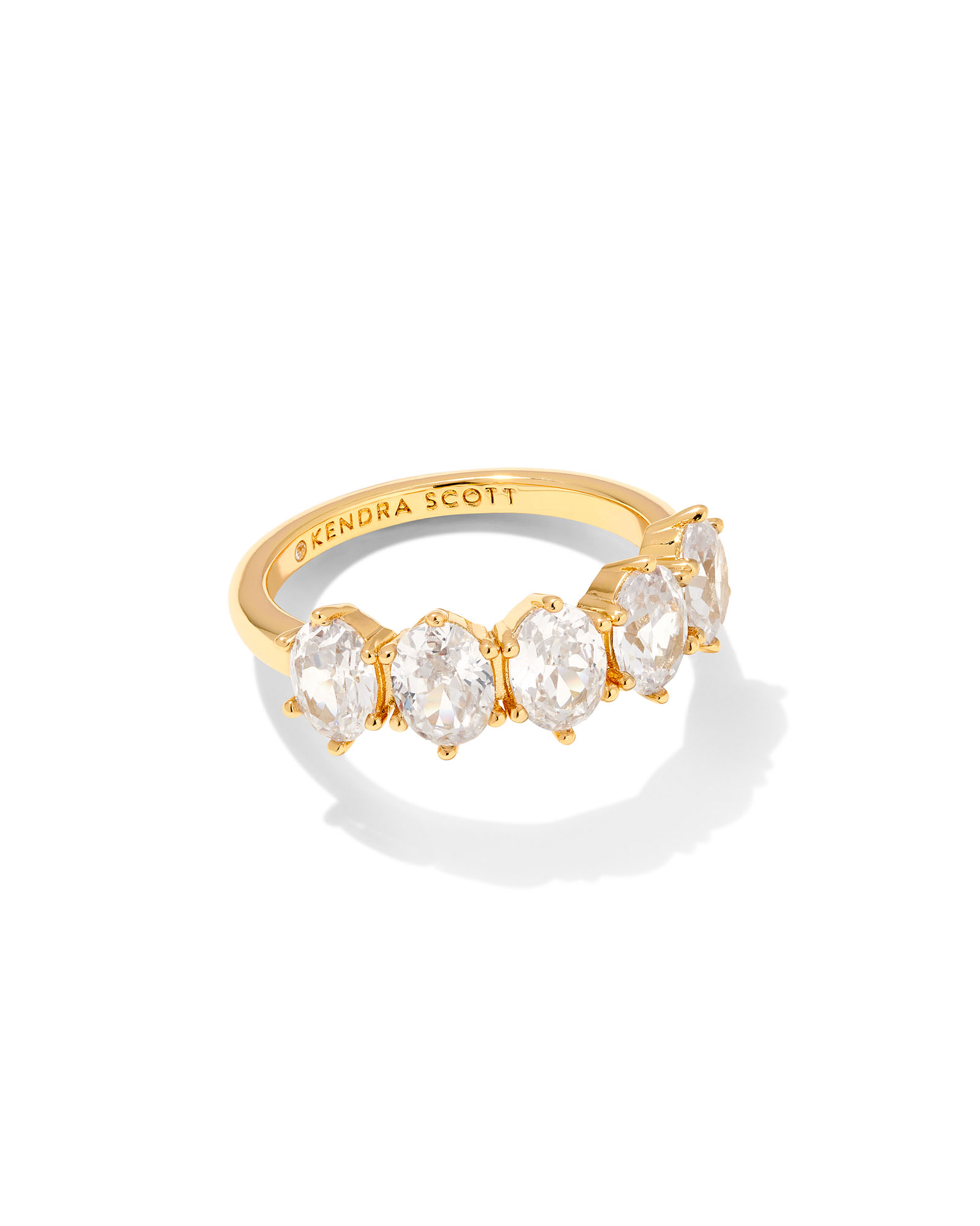 Cailin Gold Crystal Band Ring in White Crystal | Kendra Scott