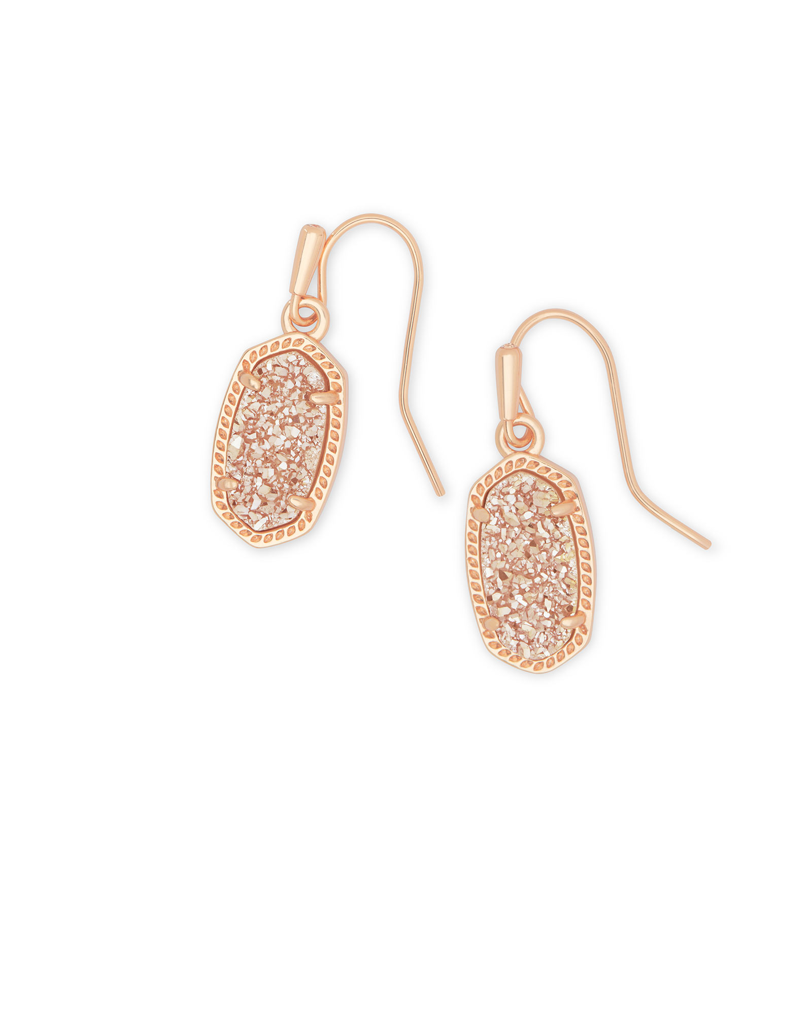 Lee Rose Gold Drop Earrings in Sand 