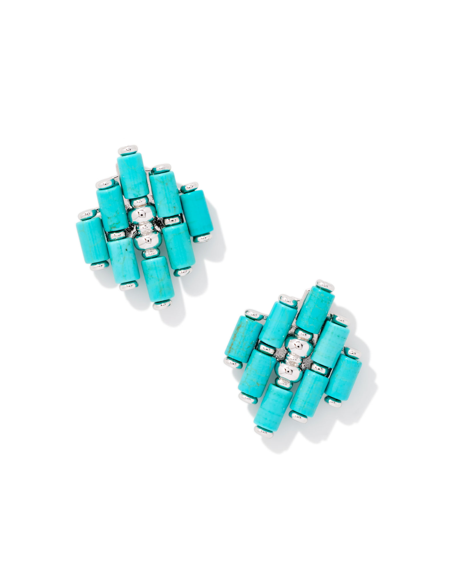 2021 Wholesale Turquoise Statement Earrings Large Big Hoops Geometric  Earrings Boho Western-style Artisan Turquoise Earrings