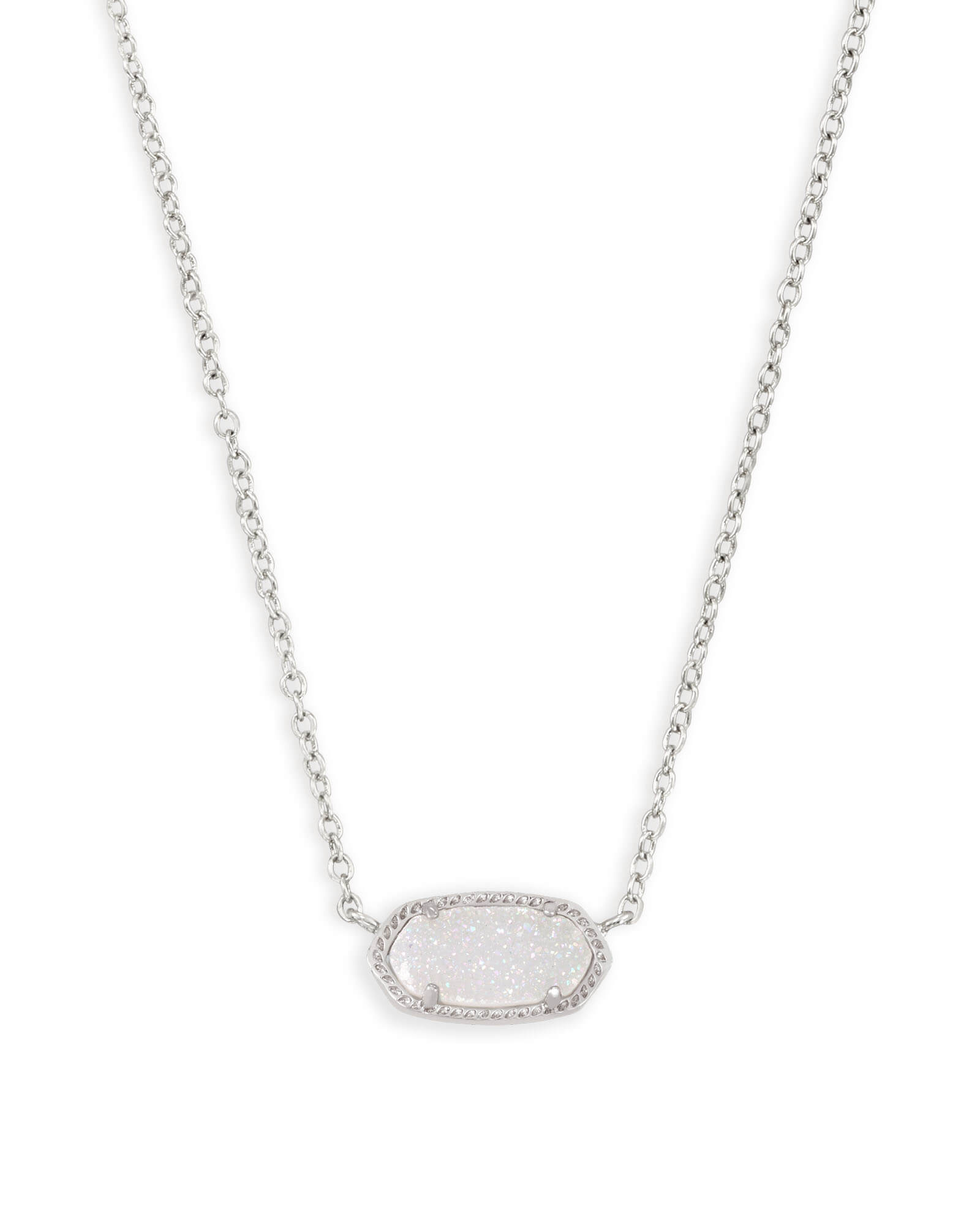 Elisa Silver Pendant Necklace in Drusy | Kendra Scott