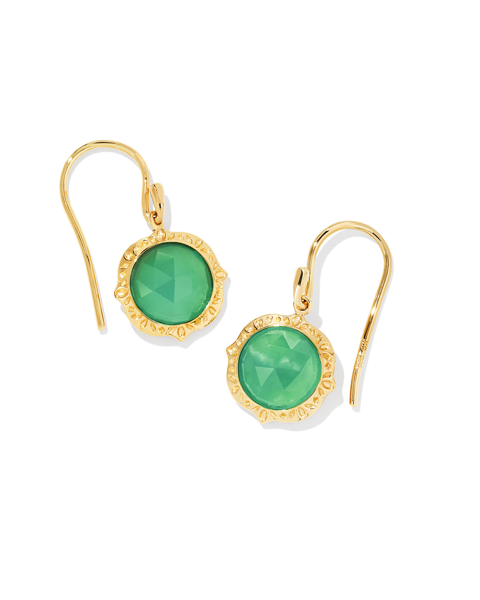 Sage 18k Gold Vermeil Drop Earrings in Chrysoprase Kendra Scott