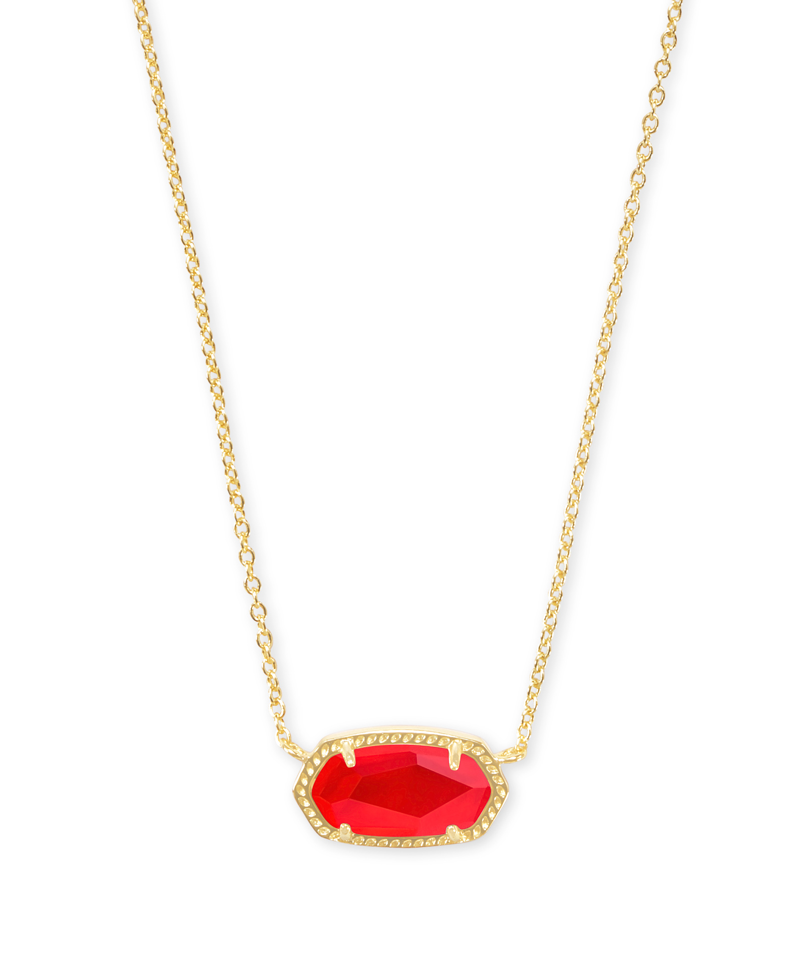Elisa Gold Pendant Necklace in Red Illusion | Kendra Scott