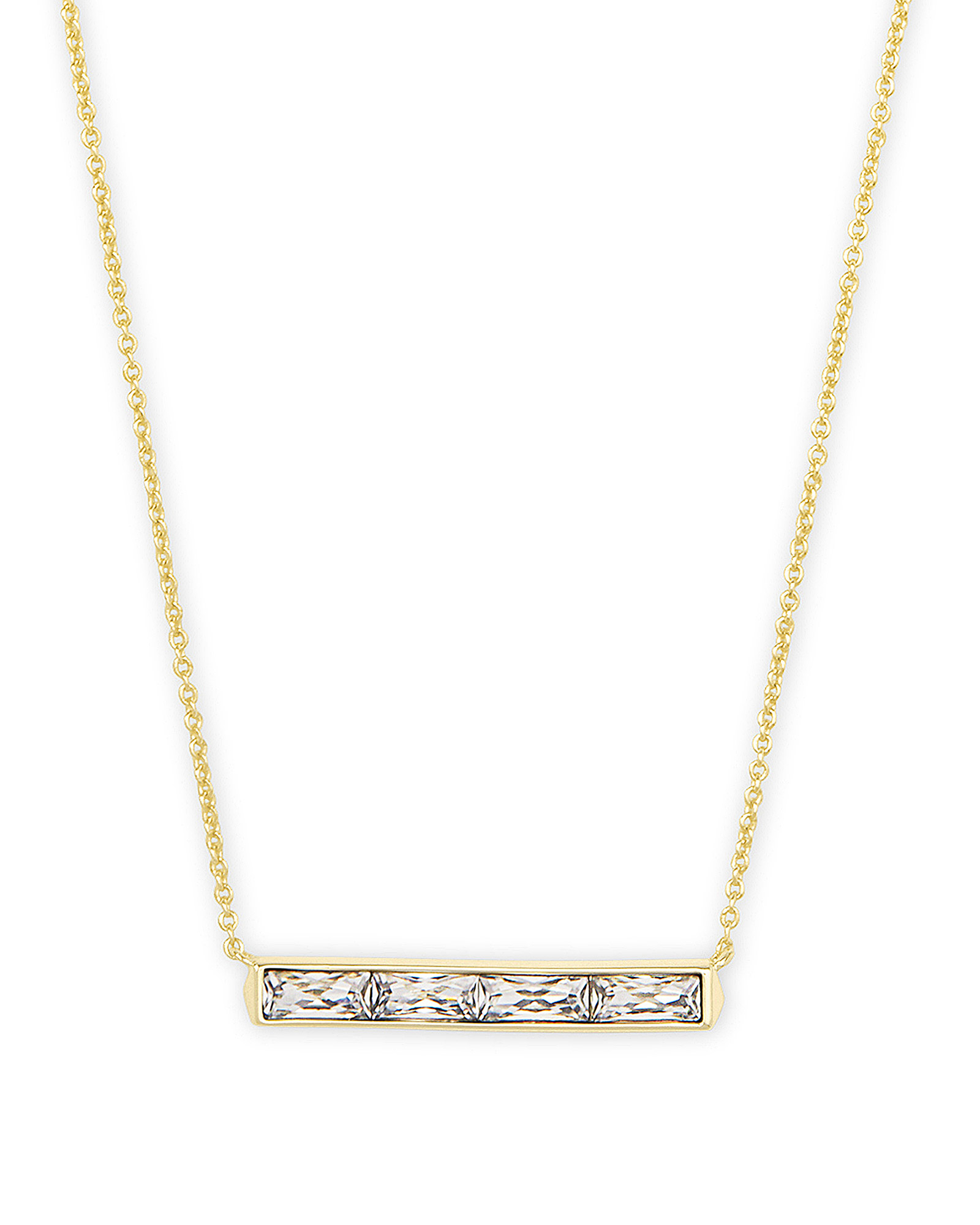 Jack Gold Pendant Necklace in White 