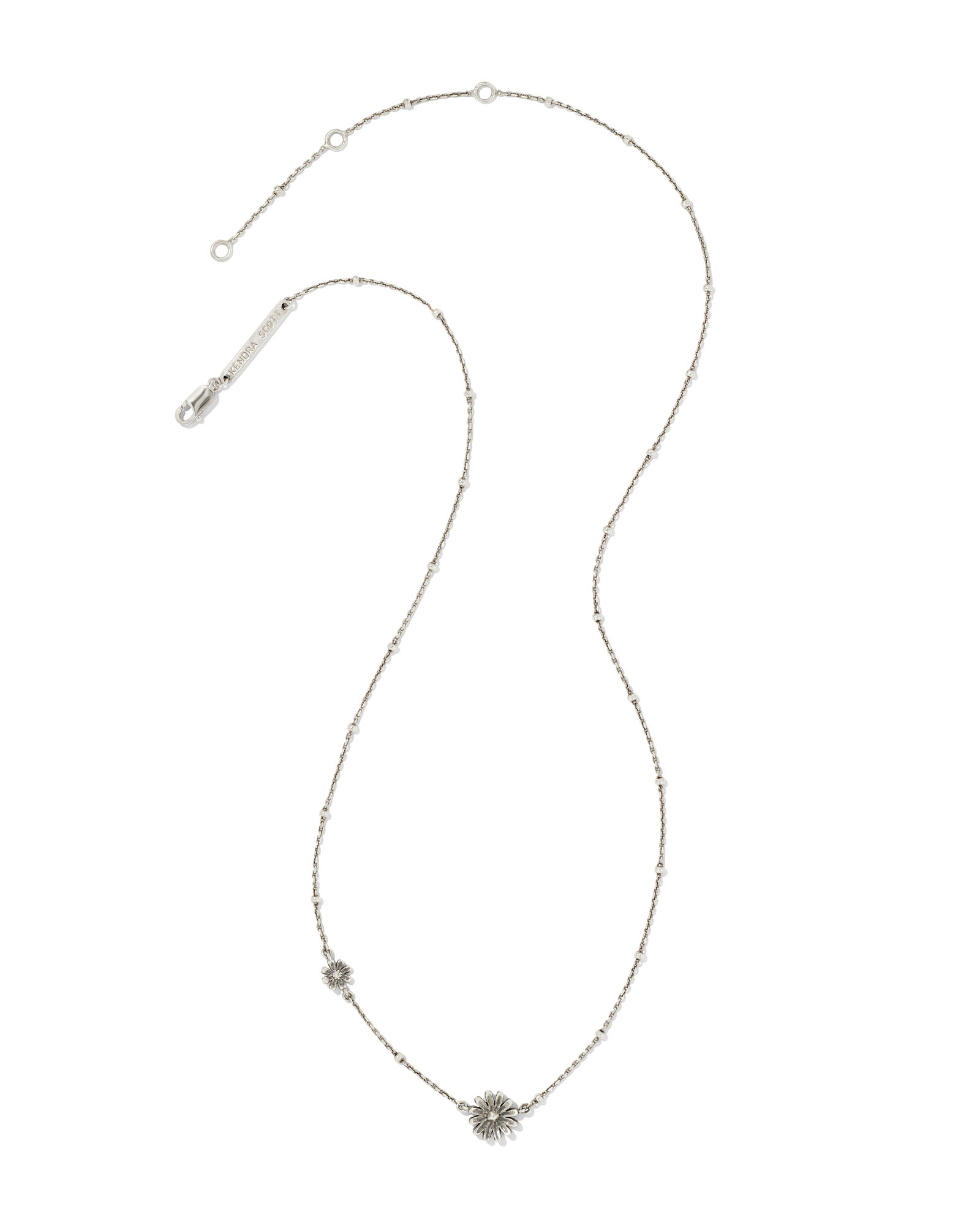Daisy Oxidized Sterling Silver Pendant 