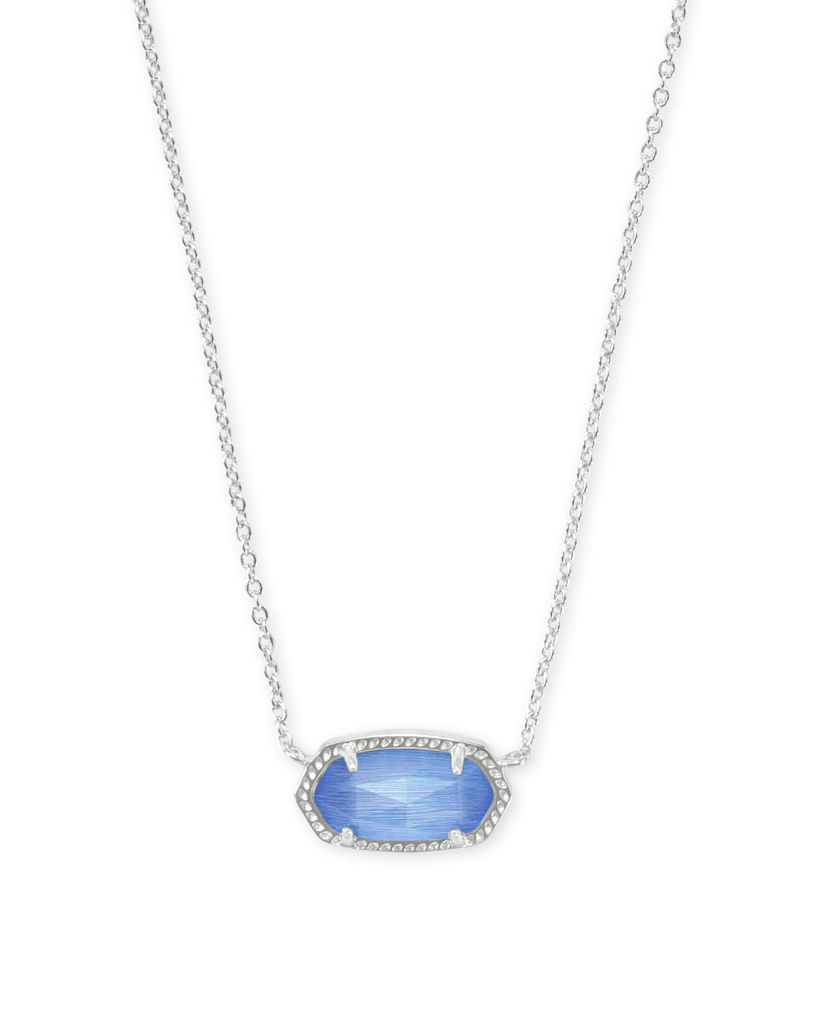 Elisa Silver Pendant Necklace In Periwinkle Cat S Eye Kendra Scott
