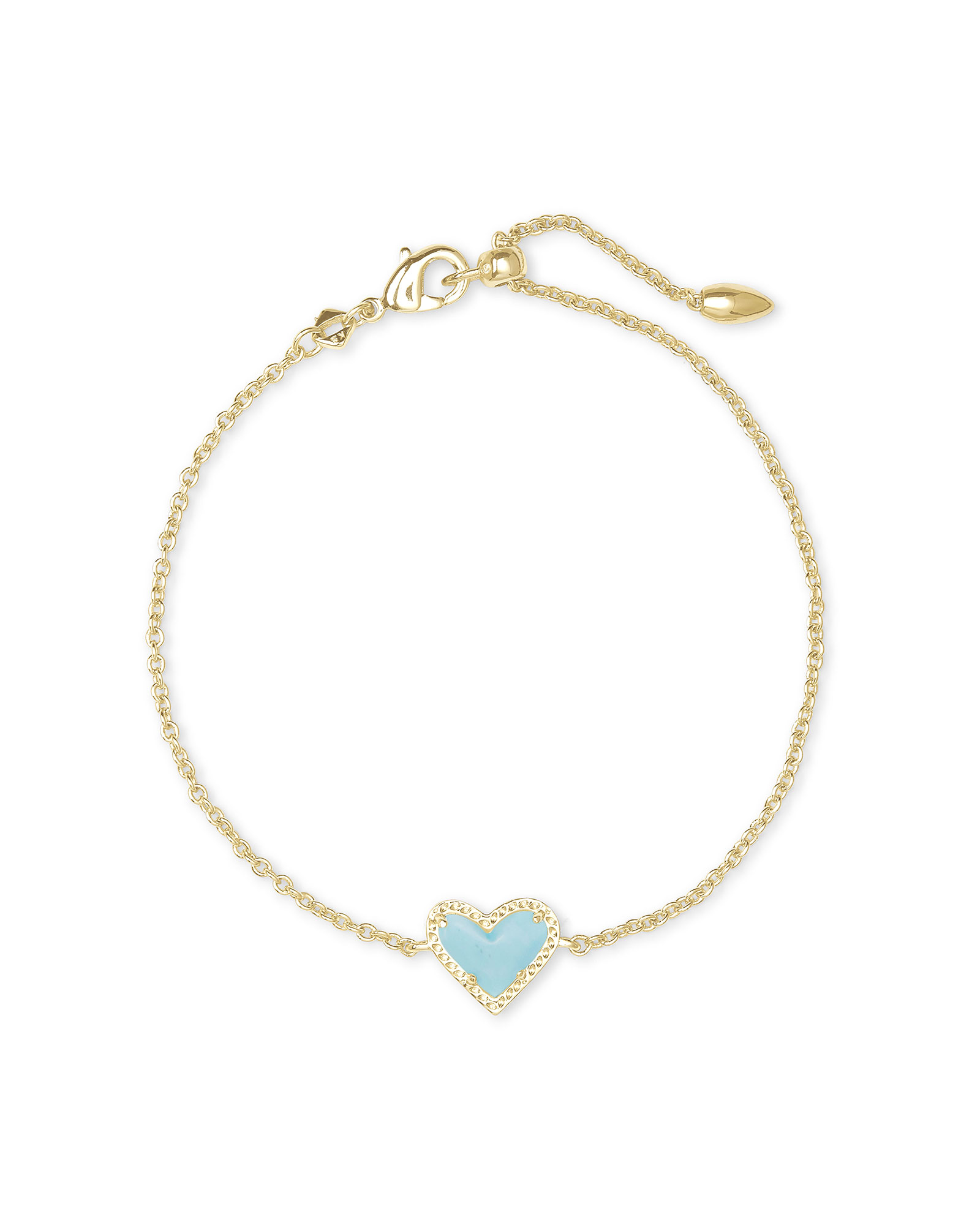 Ari Heart Gold Chain Bracelet in Light Blue Magnesite | Kendra Scott