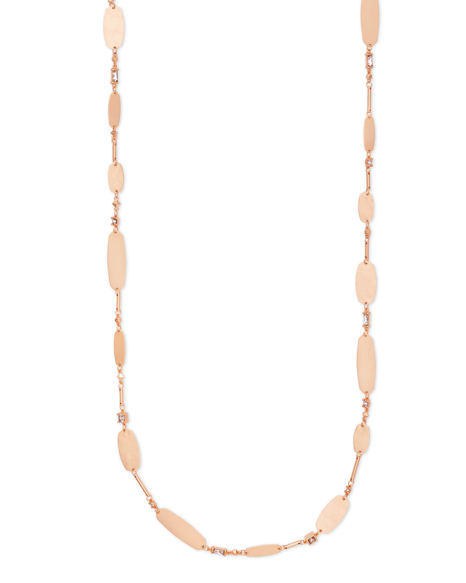 Claret Rose Gold Long Necklace in Blush 