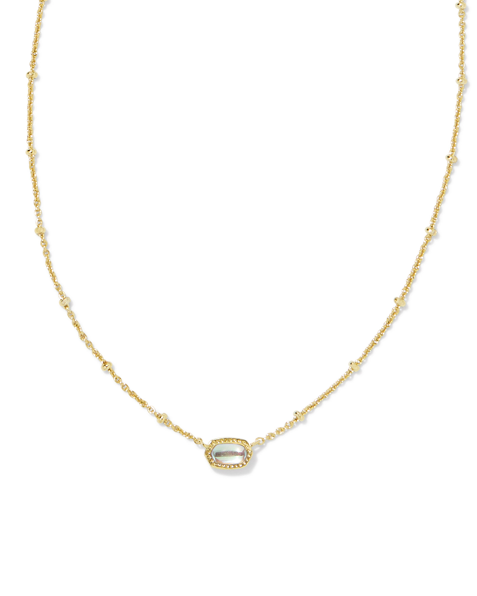 Mini Elisa Gold Satellite Short Pendant Necklace in Dichroic Glass | Kendra Scott