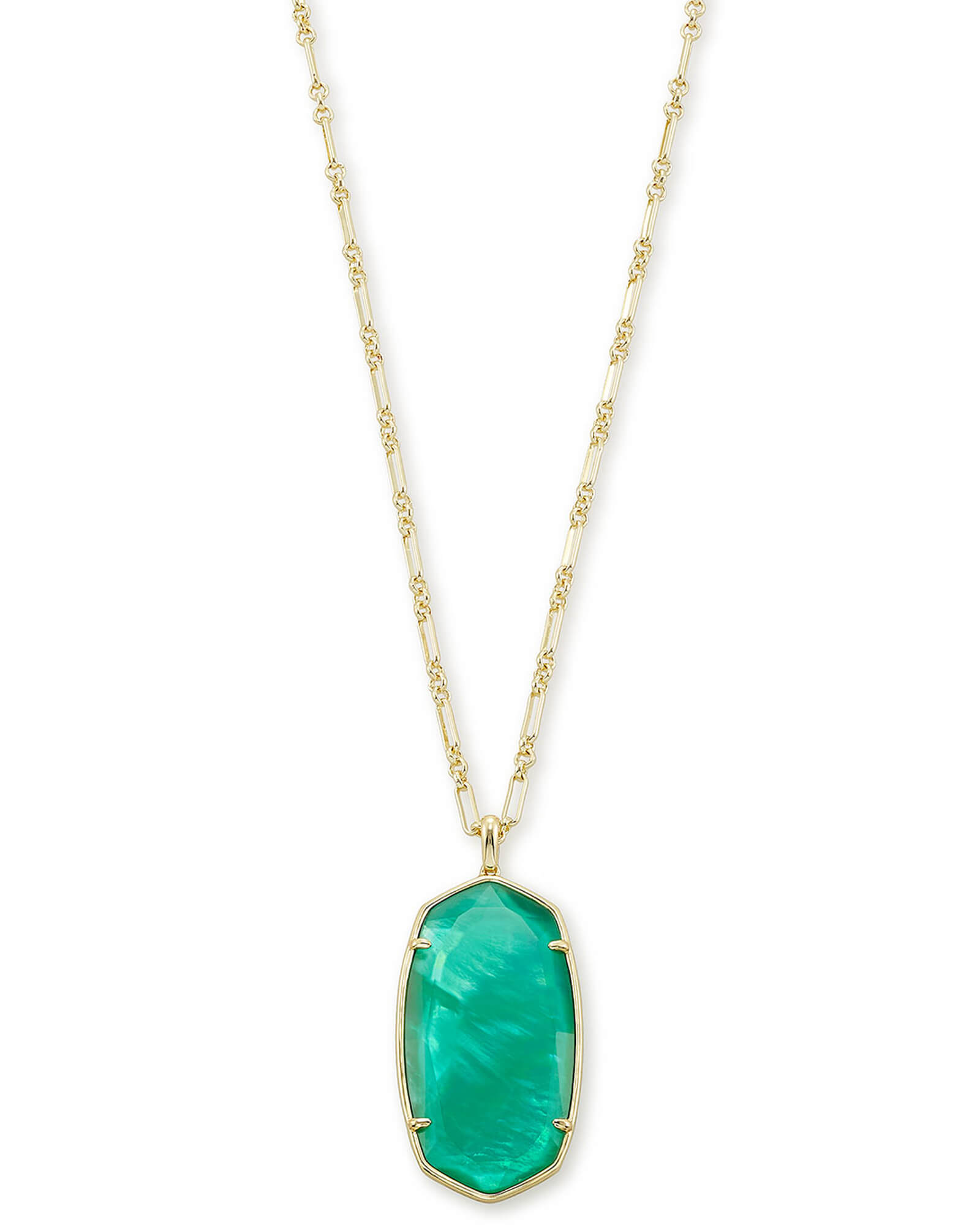 Faceted Reid Gold Long Pendant Necklace 