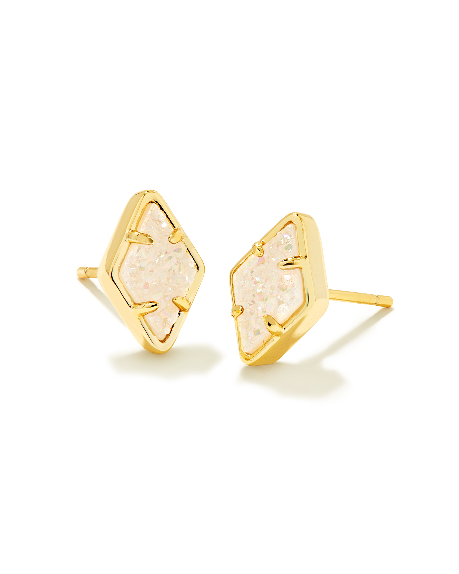 Kinsley Gold Stud Earrings in Iridescent Drusy | Kendra Scott
