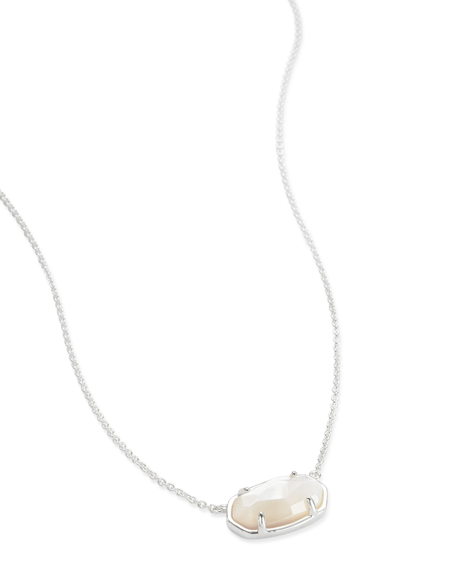 Elisa Sterling Silver Pendant Necklace in Ivory Mother Of Pearl Kendra Scott