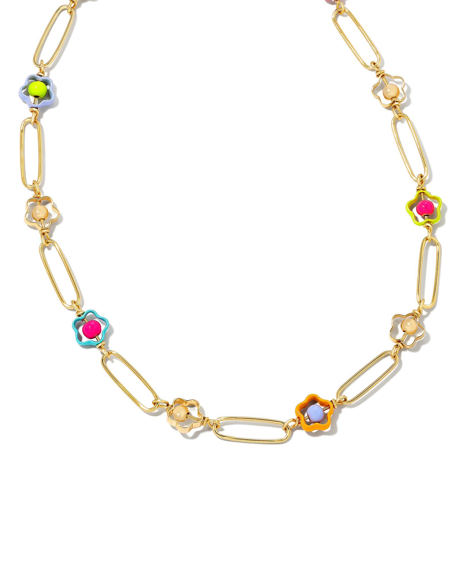 Susie Gold Link and Chain Necklace in Rainbow Multi Mix Kendra Scott