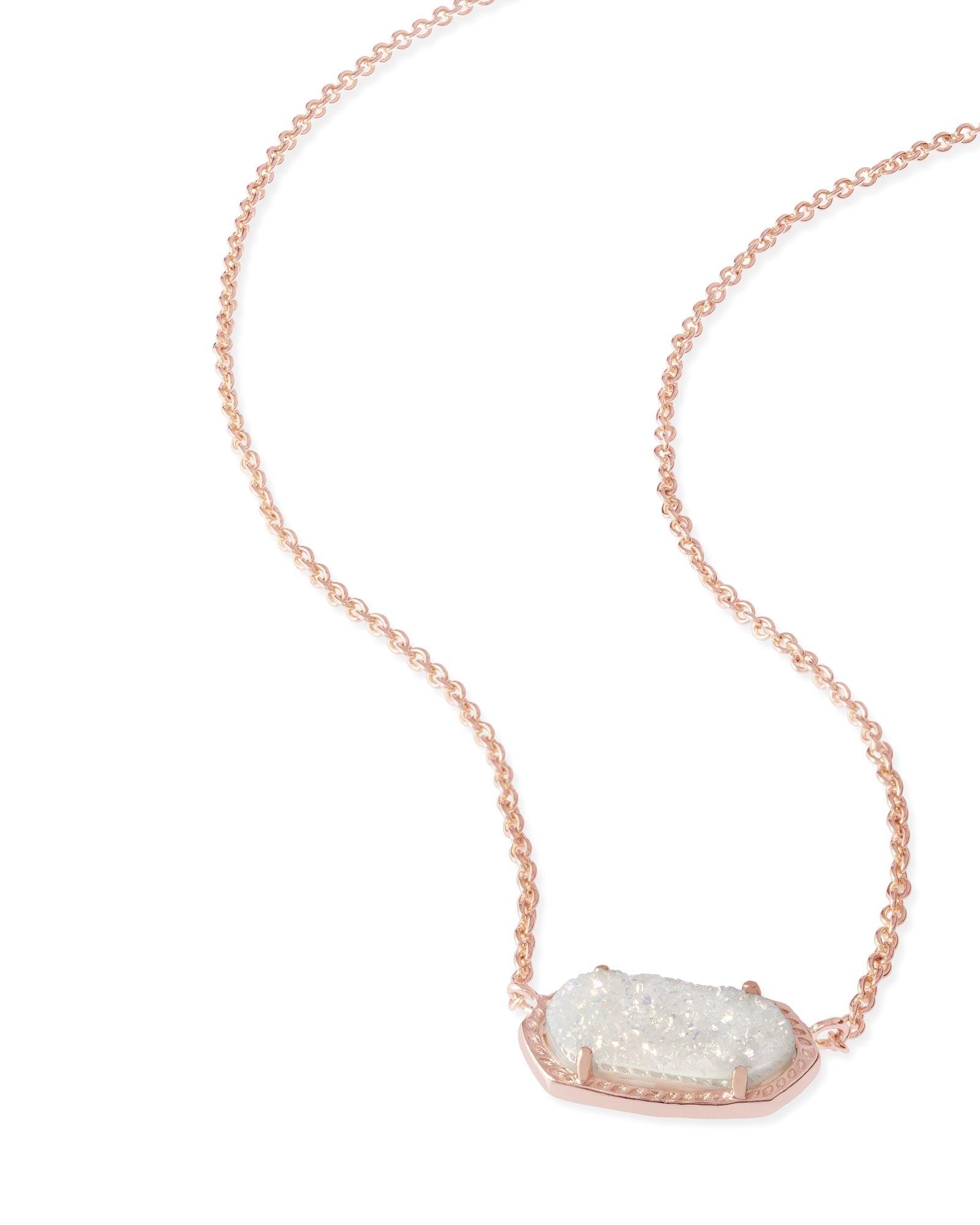 Elisa rose gold pendant necklace in drusy kendra scott