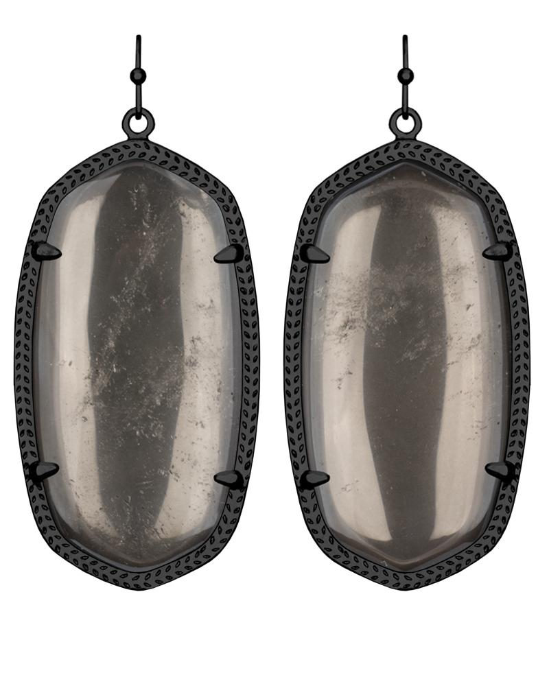 Danielle Crystal Statement Earrings in Gunmetal Kendra Scott
