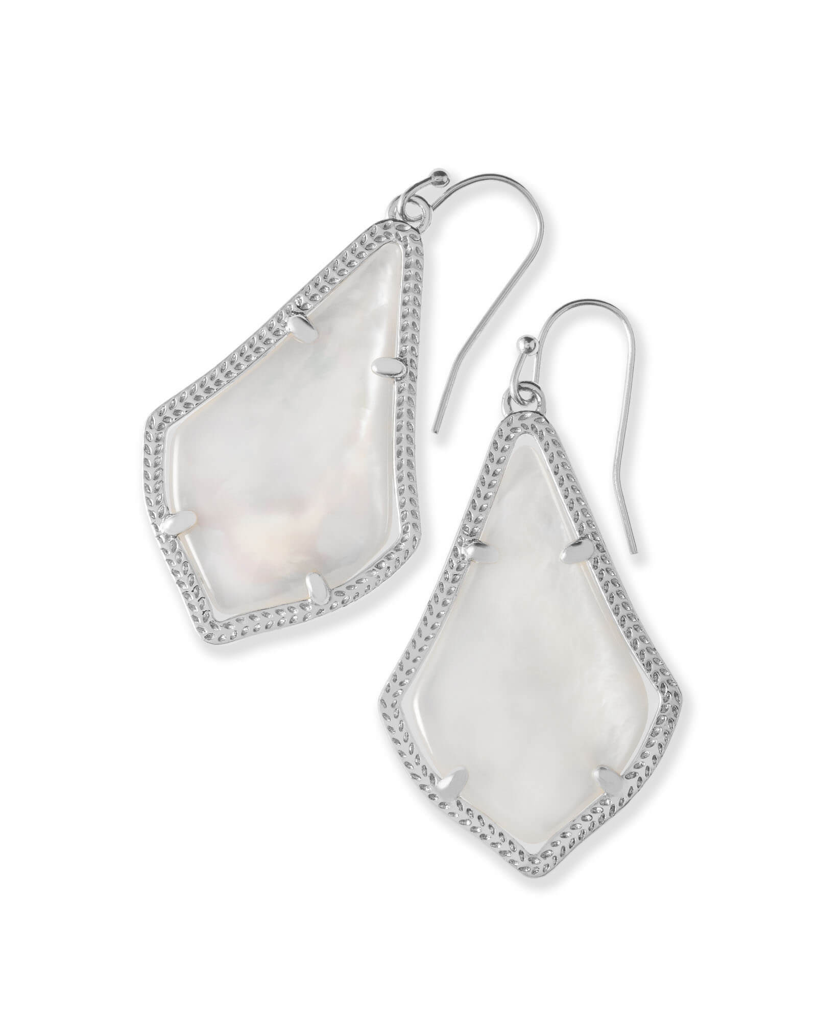 Alex Silver Drop Earrings in Ivory 