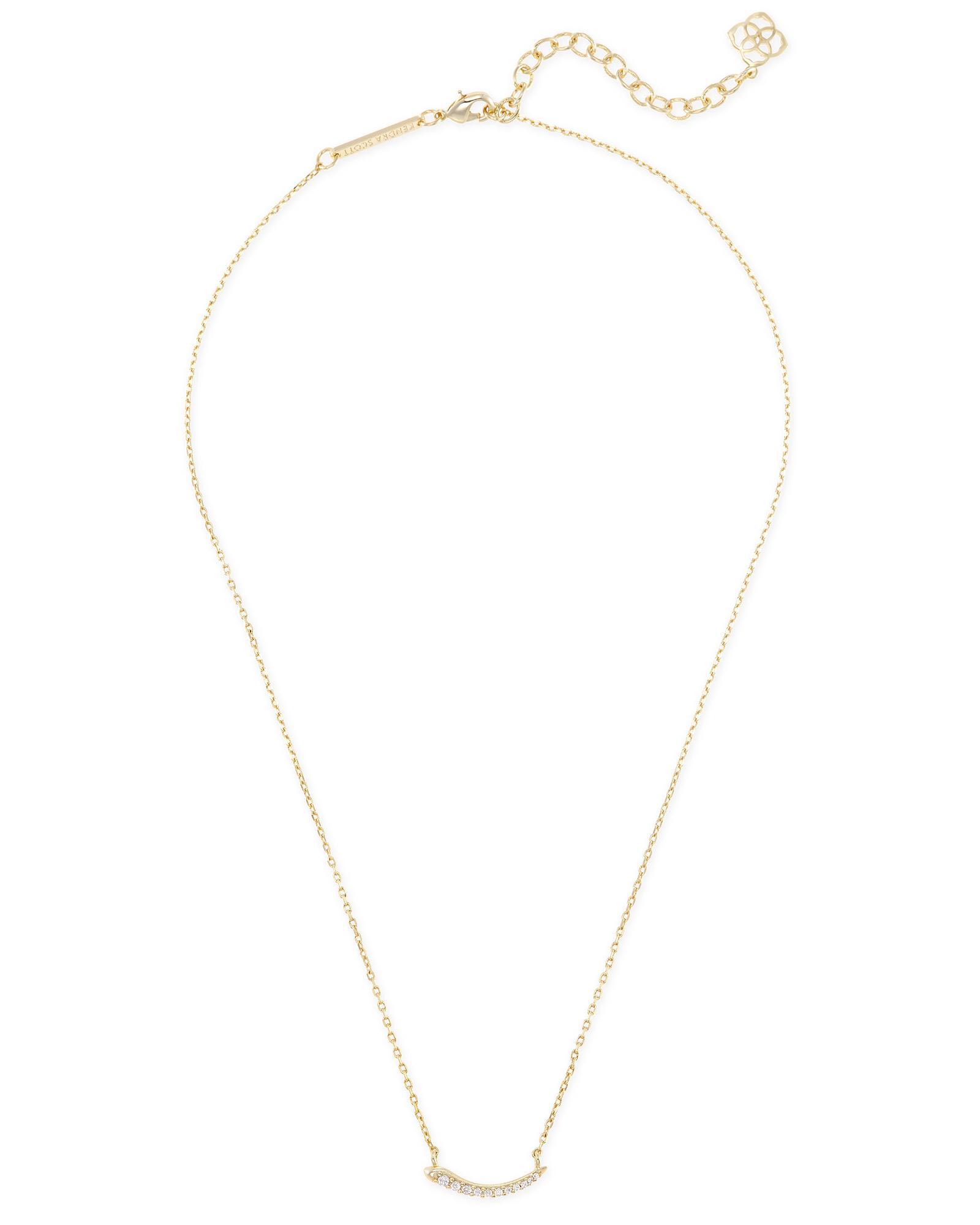 Whitlee Curved Bar Pendant Necklace in Gold | Kendra Scott