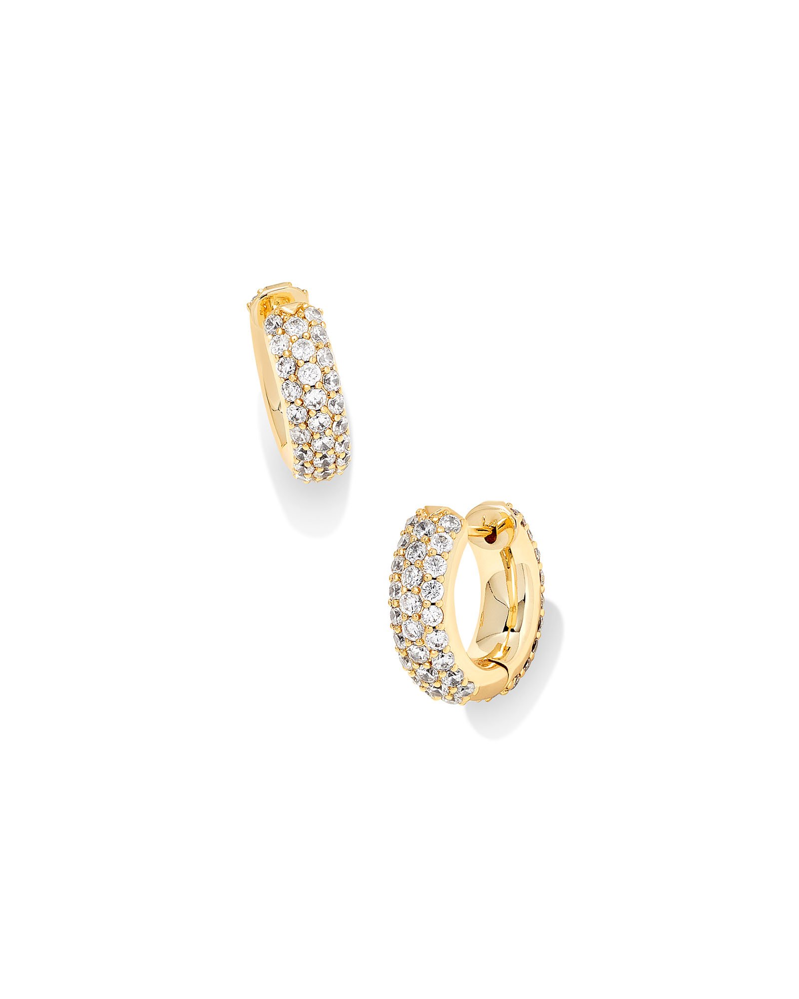 personlighed Stejl Medic Mikki Pave Huggie Earrings in Gold | Kendra Scott