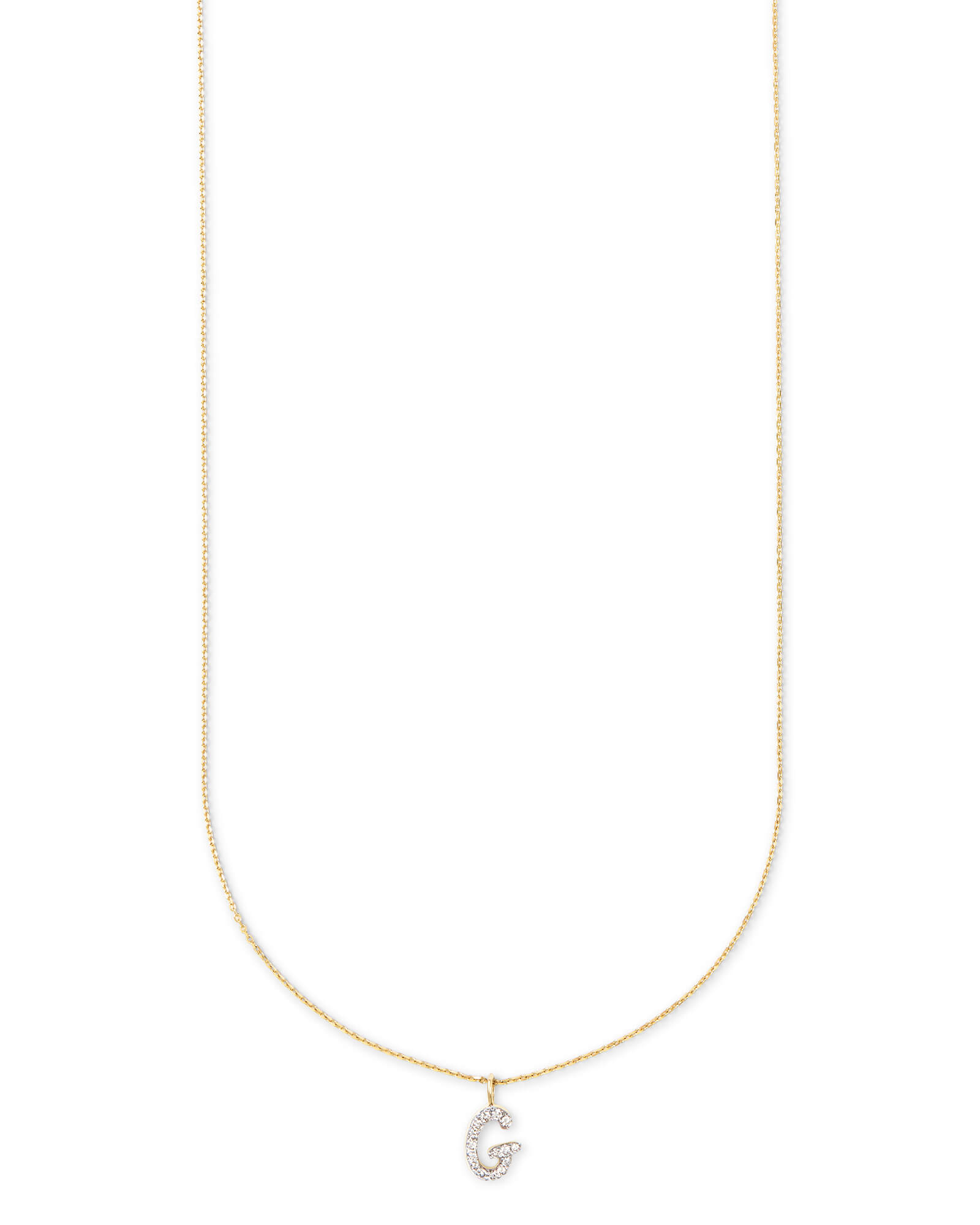 Diamond Letter G Pendant Necklace in 14K Yellow Gold Kendra Scott