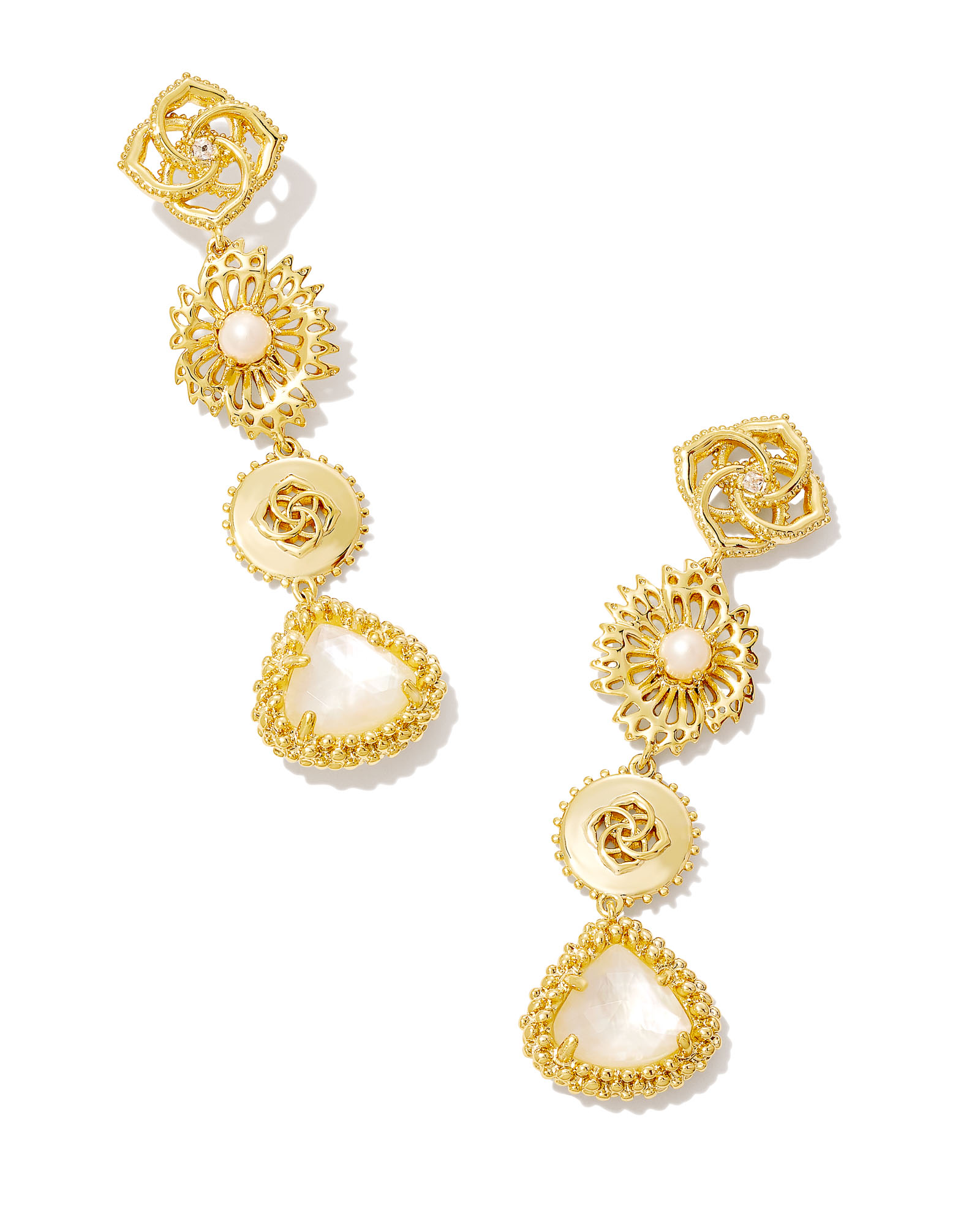 Gabriel & Co 14k Yellow Gold Linear Drop Earrings