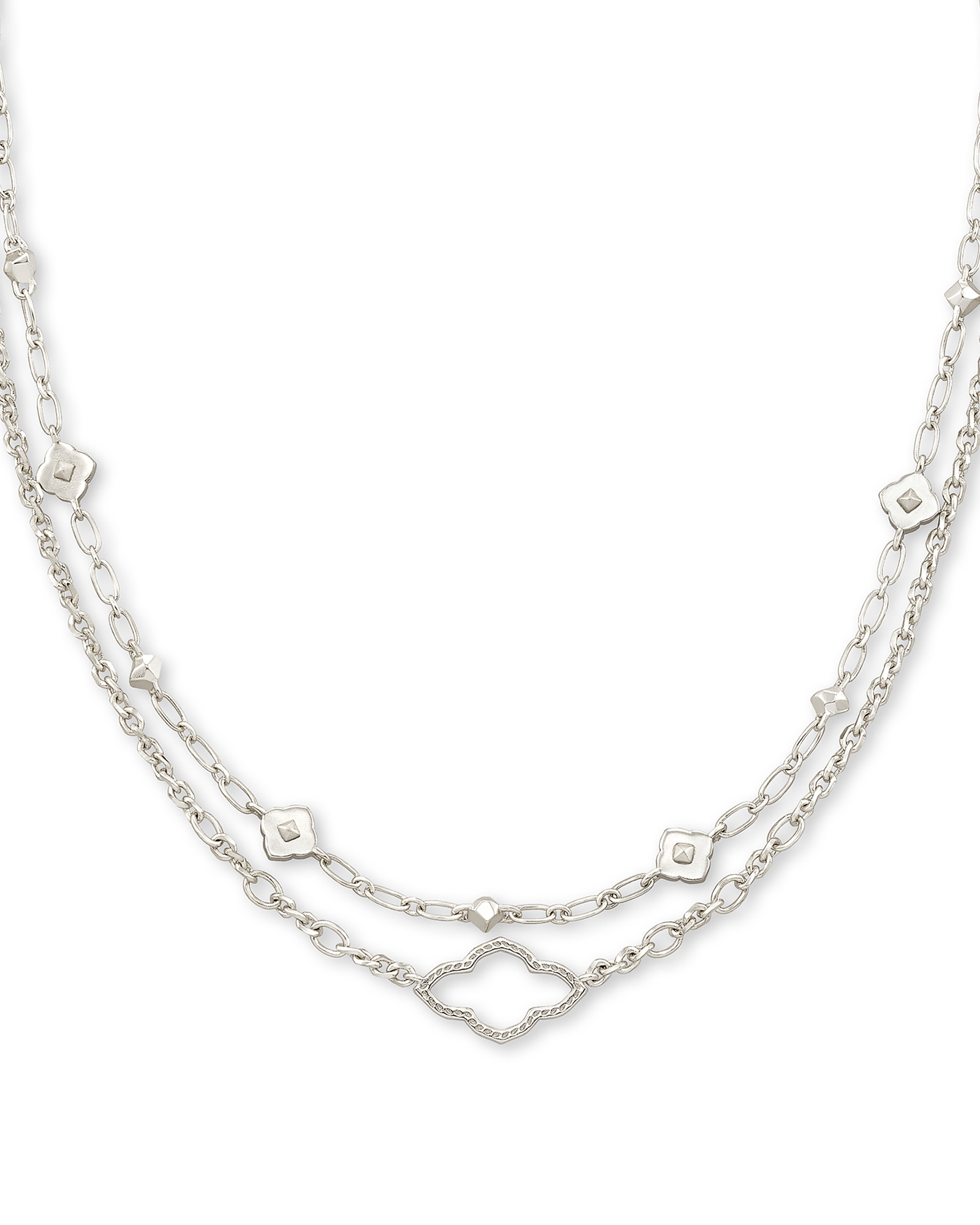 Abbie Multi Strand Necklace in Silver 