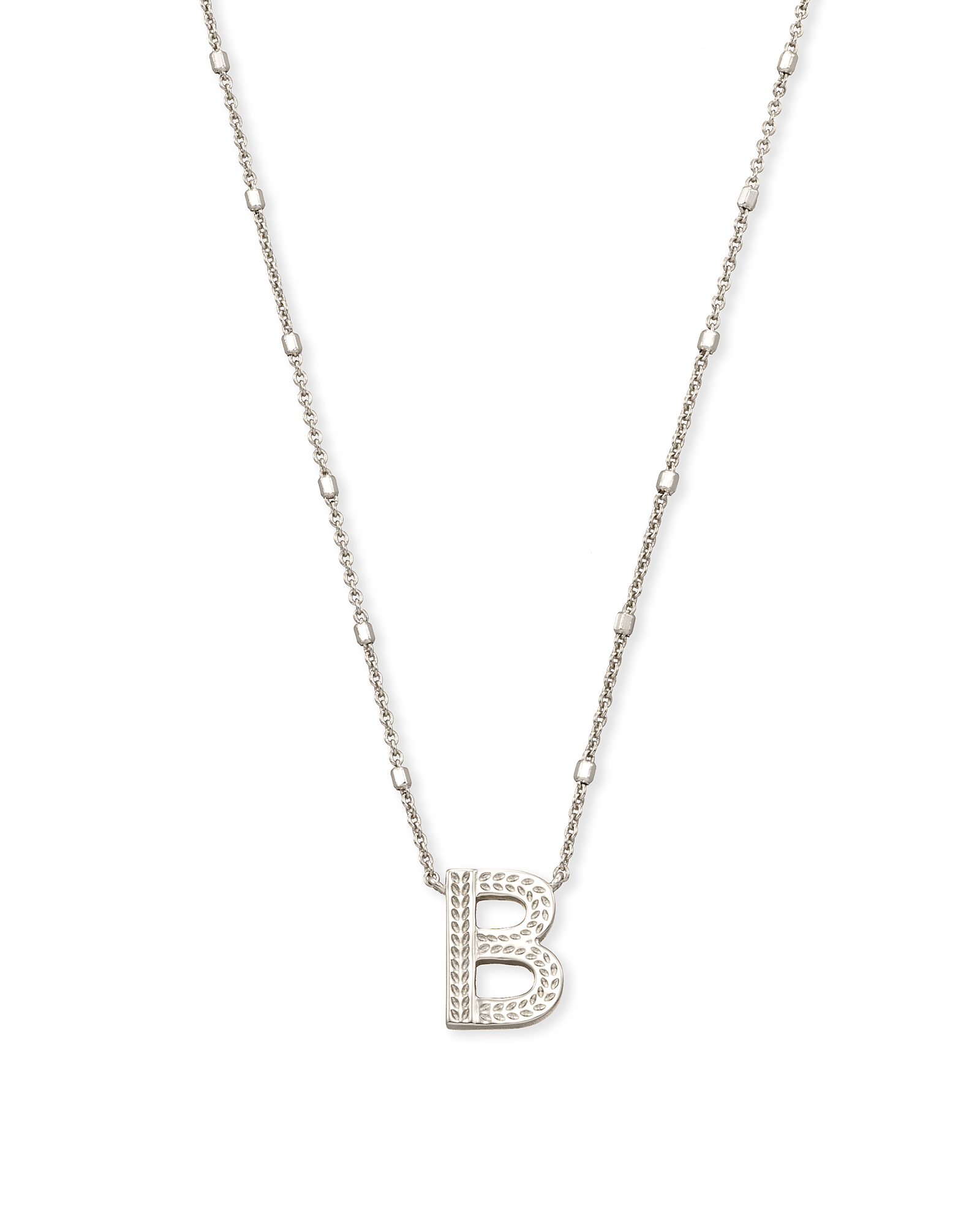 14K Solid Gold 3D Letter B Necklace