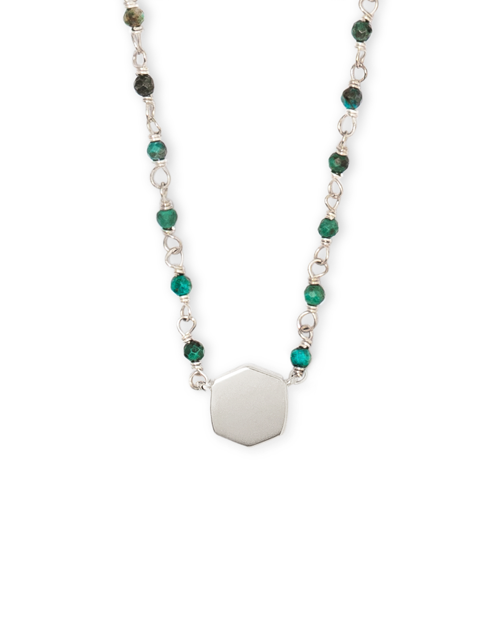 Davis Sterling Silver Beaded Pendant Necklace in Turquoise