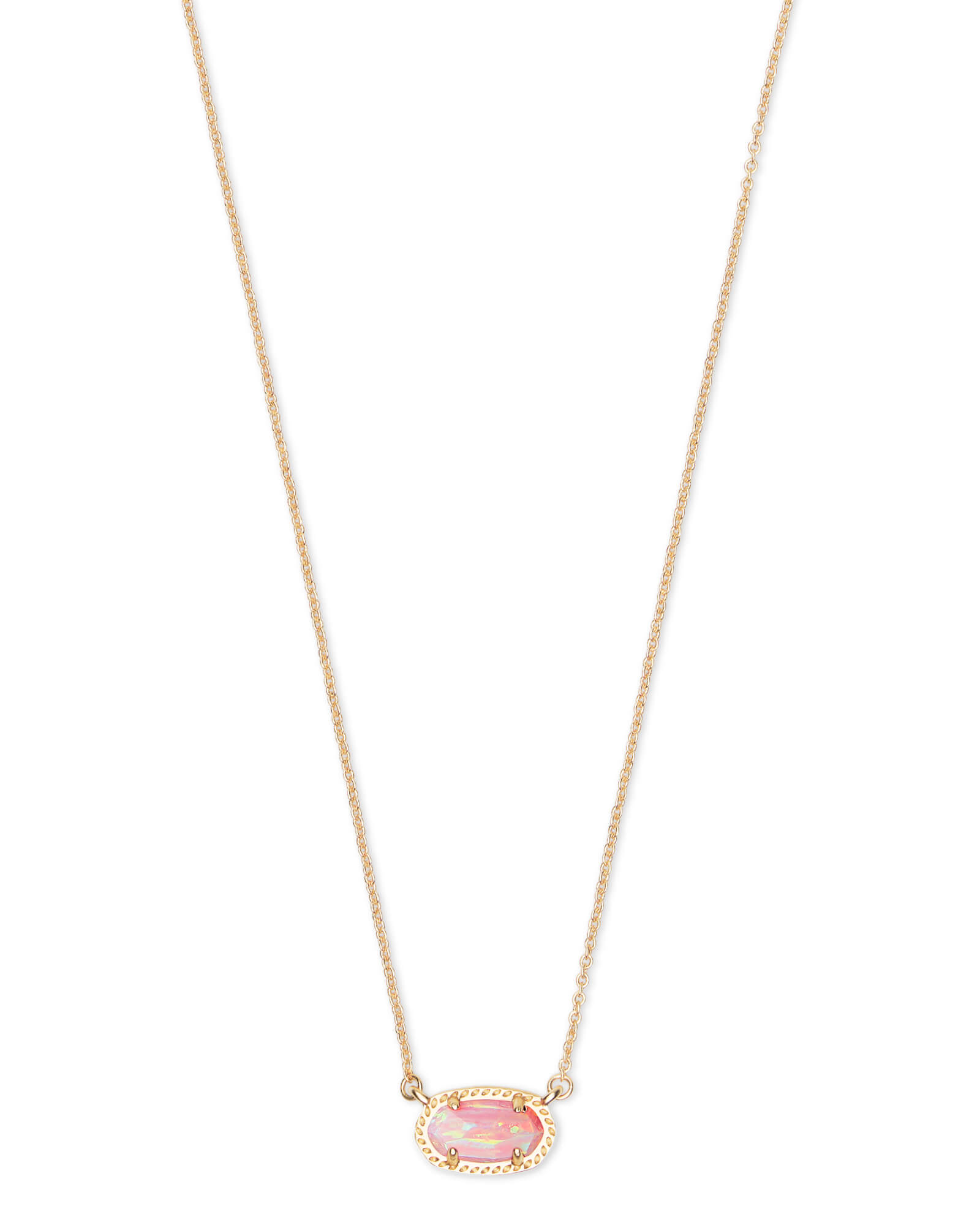 Ember Gold Pendant Necklace in Light Pink Opal Kendra Scott