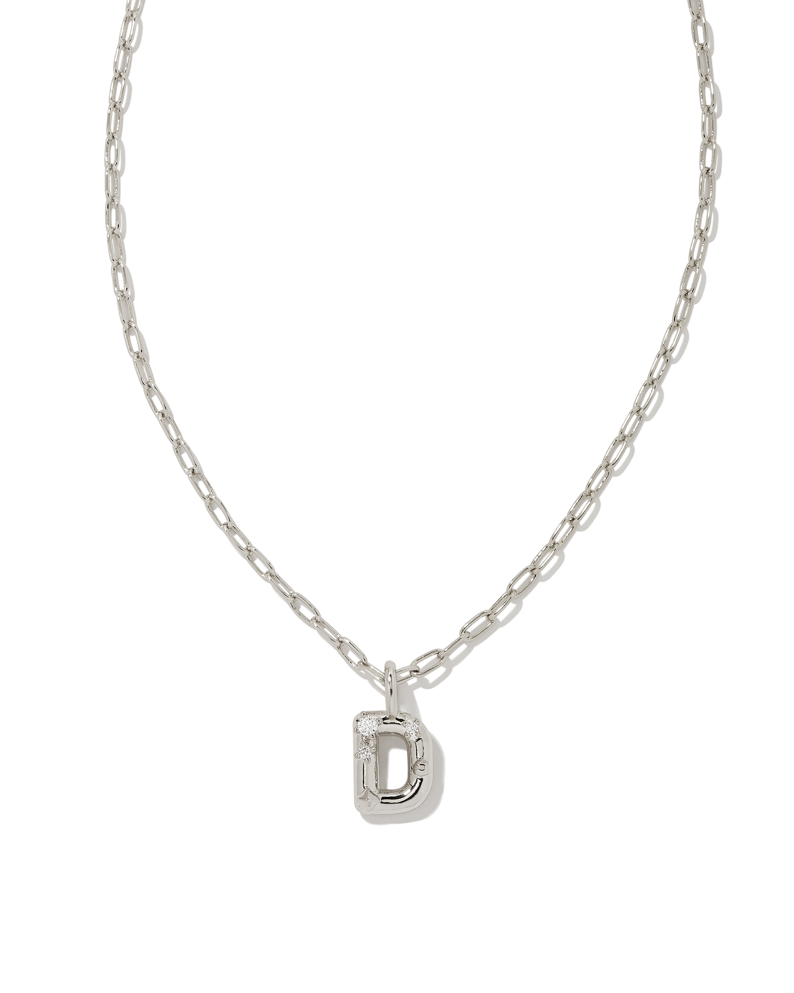14K White Gold Diamond D Initial Pendant Necklace | Shop 14k White Gold  Classic Necklaces | Gabriel & Co