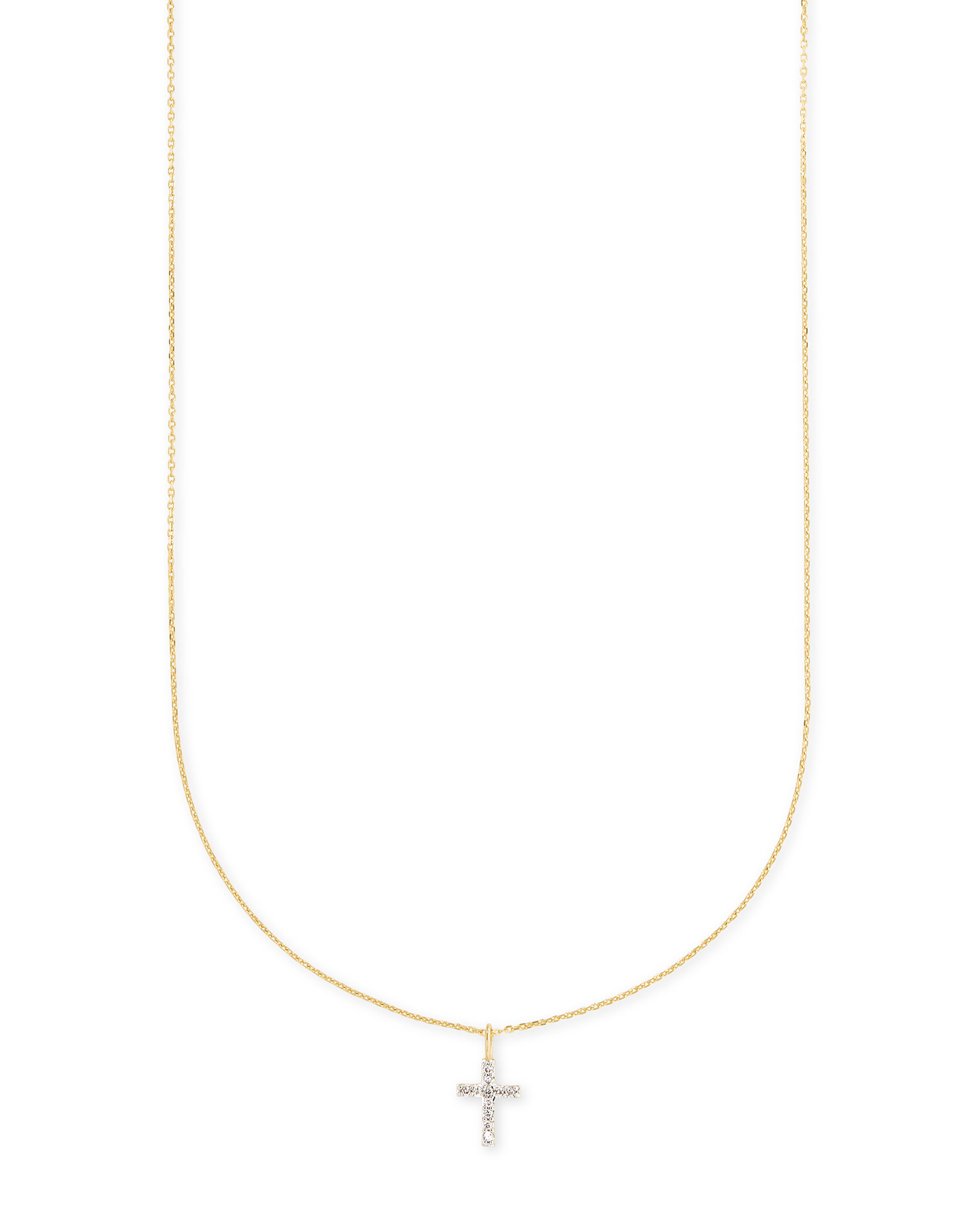 Cross 14k Yellow Gold Pendant Necklace in White Diamonds Kendra Scott