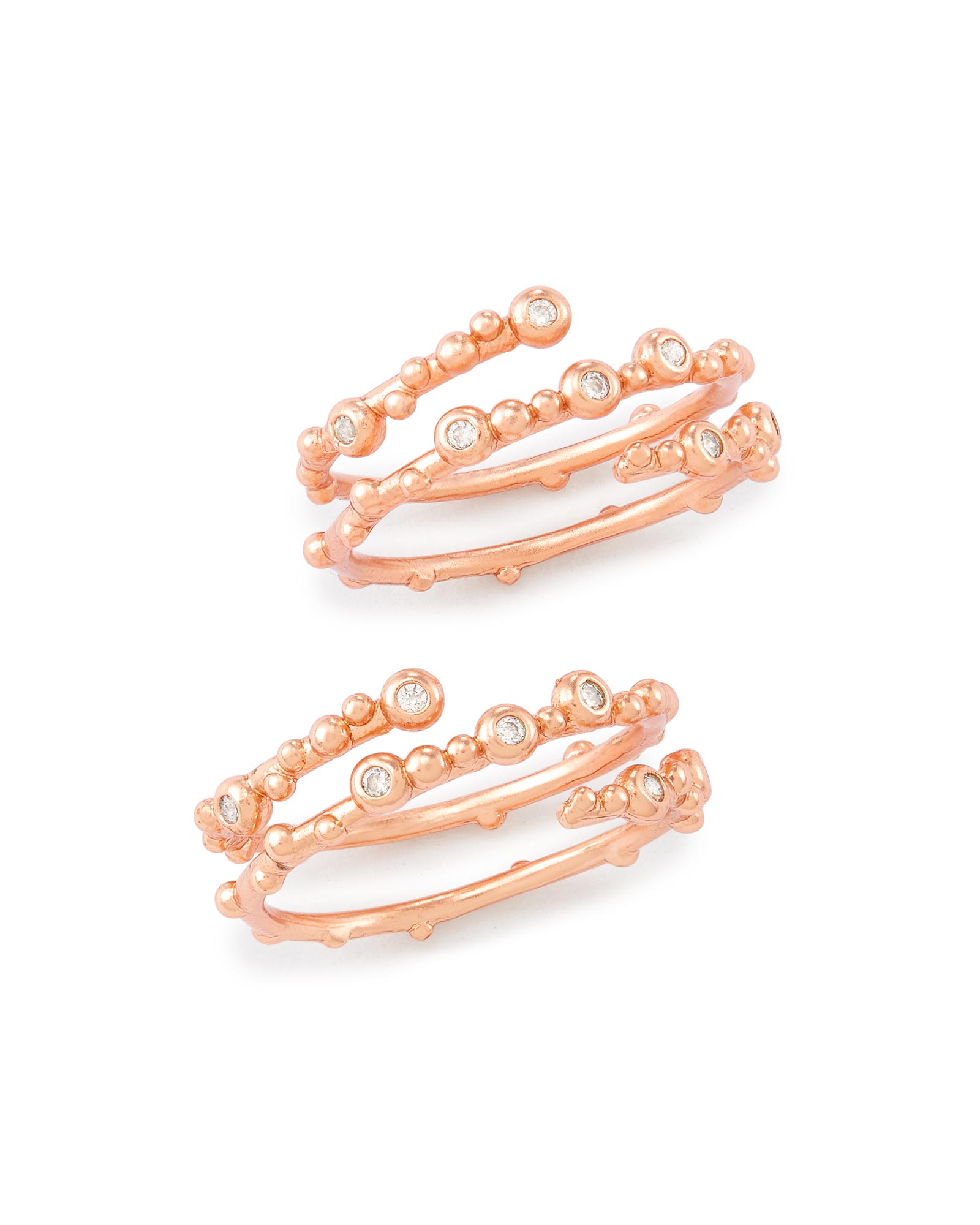 Zoe Rose Gold Stackable Ring Set, Size S/M Kendra Scott