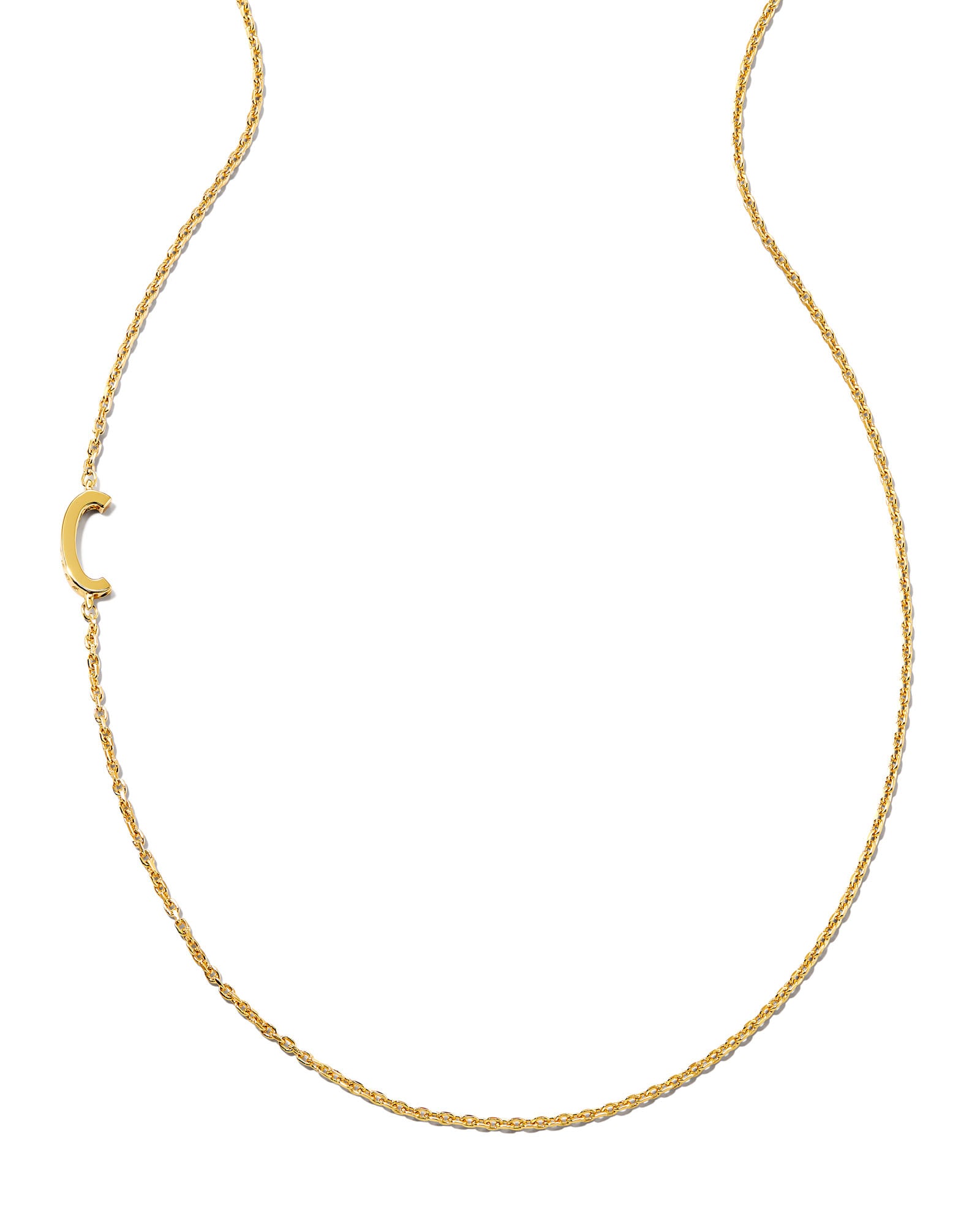 9ct White Gold 'C' Initial Adjustable Letter Necklace 38/43cm