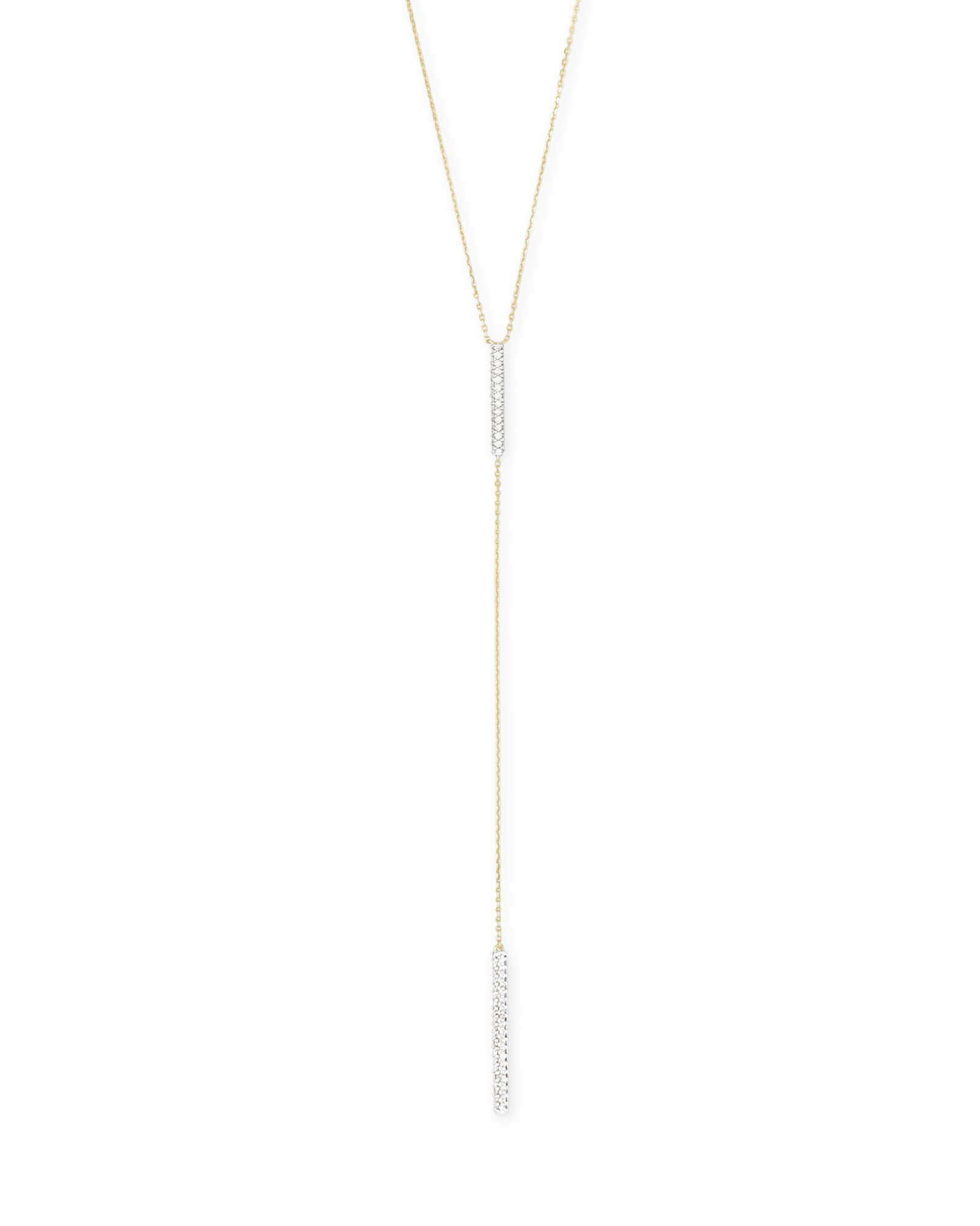 Remington 14k Yellow Gold Y Necklace in White Diamonds Kendra Scott