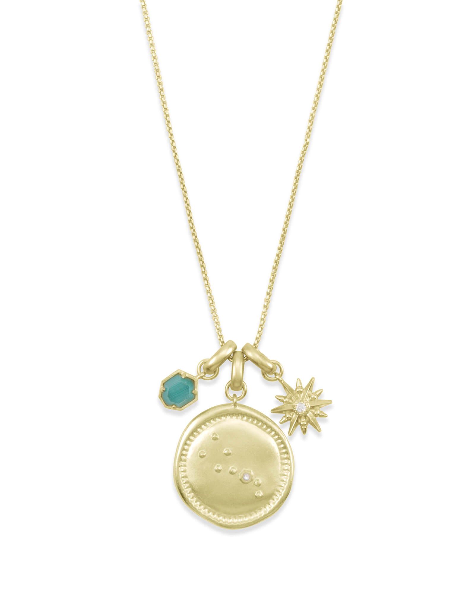 May Taurus Charm Necklace Set in Gold 