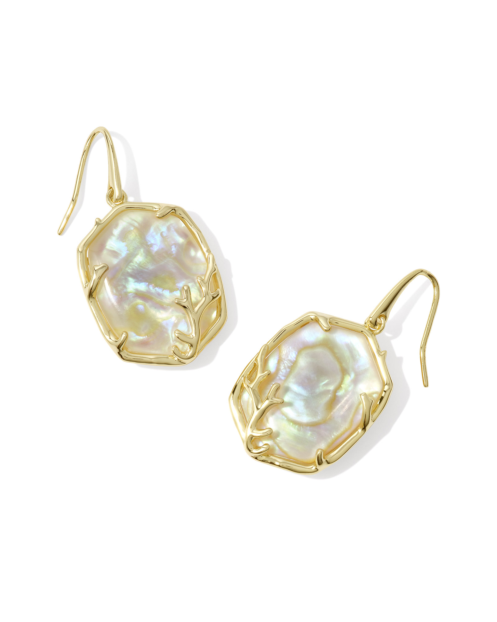 Kendra Scott Daphne Silver Pave Frame Drop Earrings in Rose Quartz main image 0