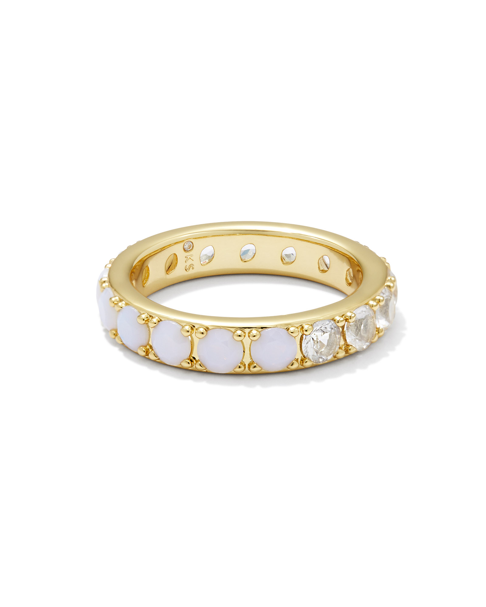Chandler Gold Band Ring in White Opalite Mix | Kendra Scott
