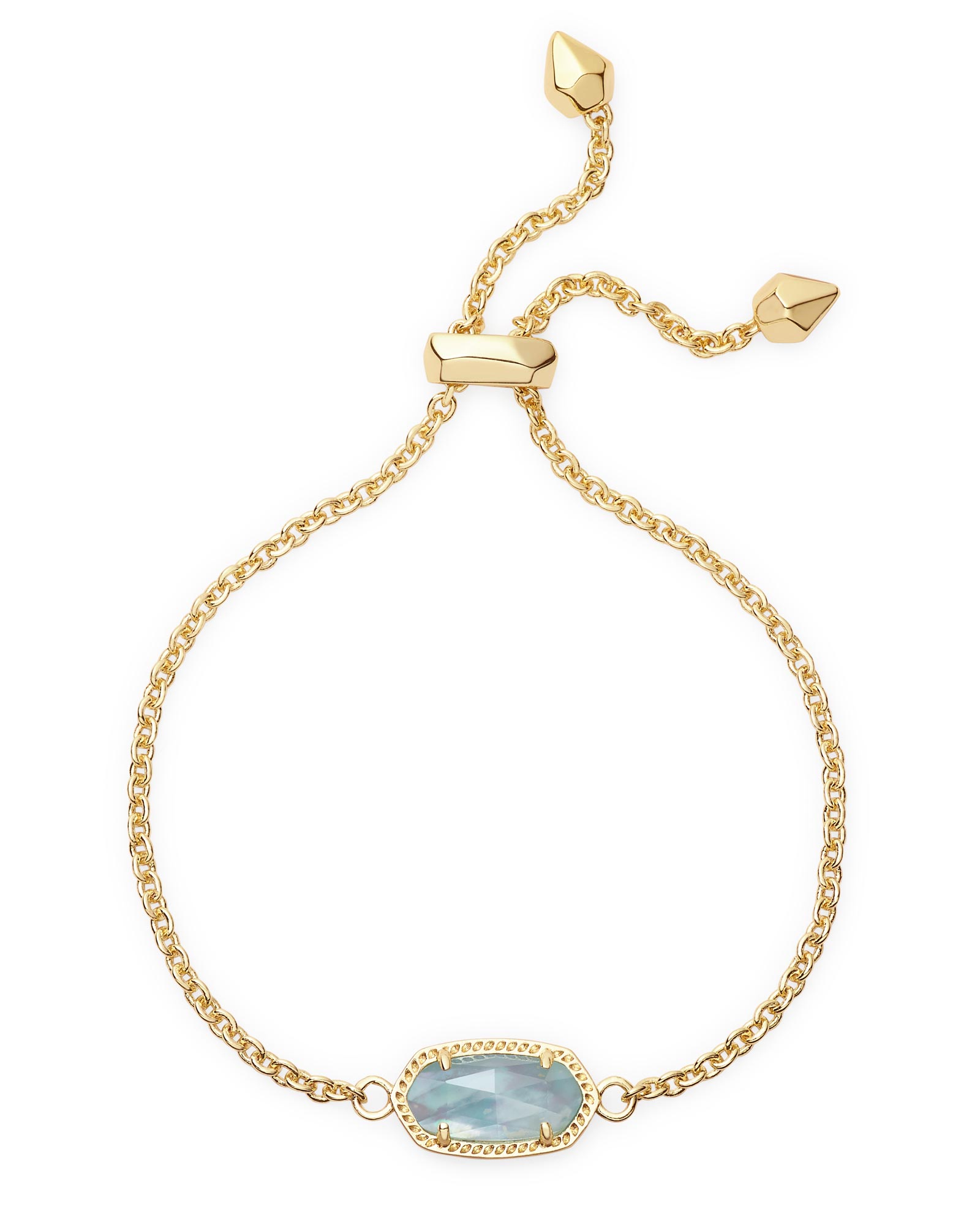 Elaina Gold Adjustable Bracelet in Light Blue Kendra Scott