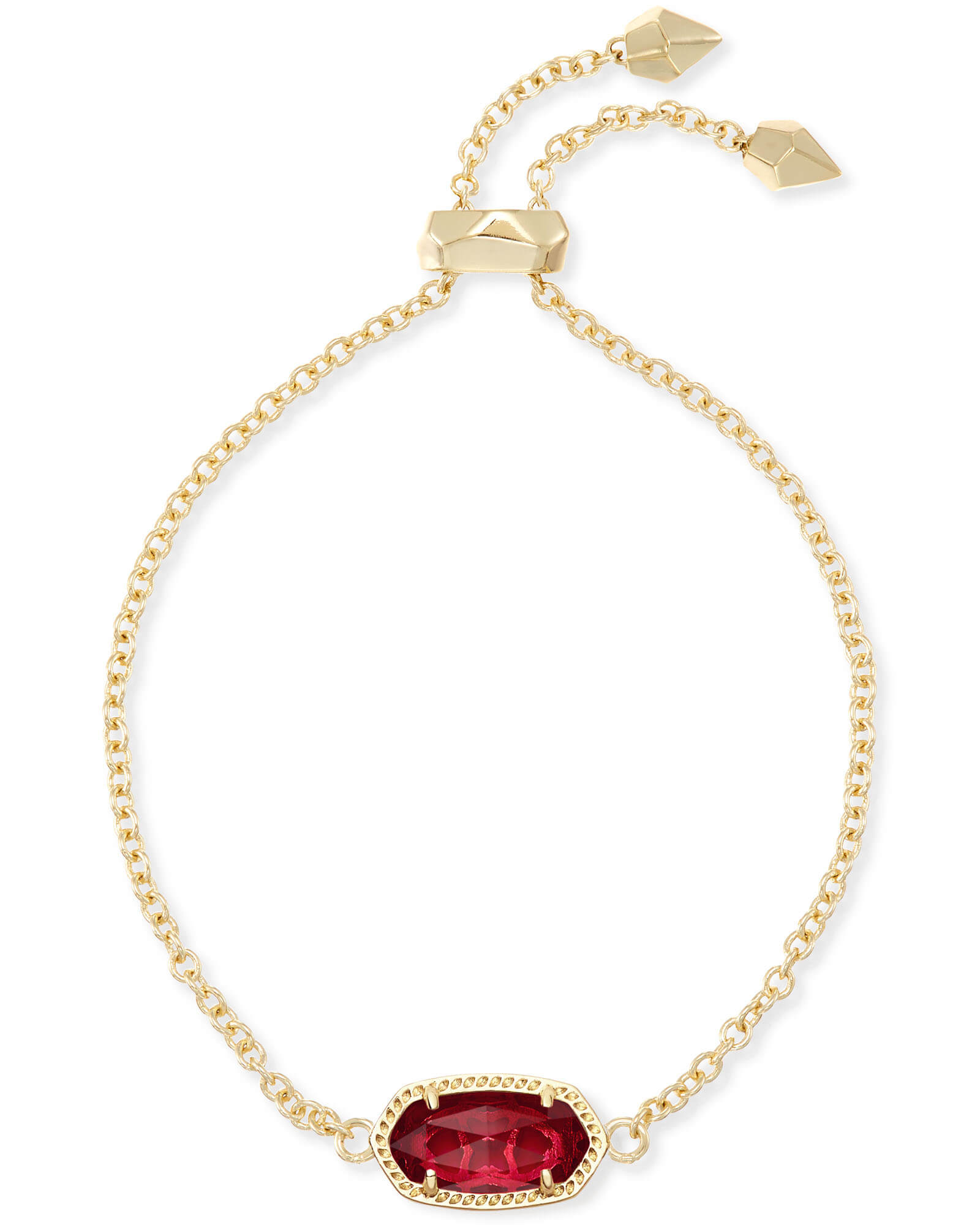 Elaina Gold Adjustable Chain Bracelet in Red Illusion