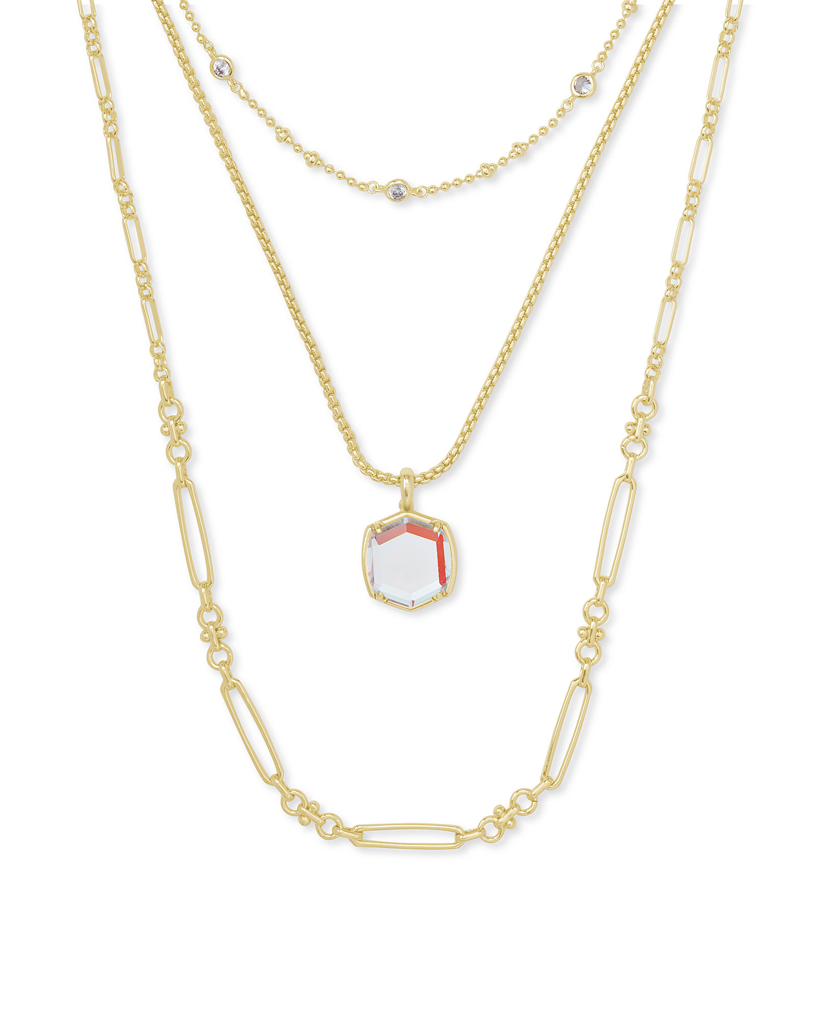 Davis Gold Triple Strand Necklace in 
