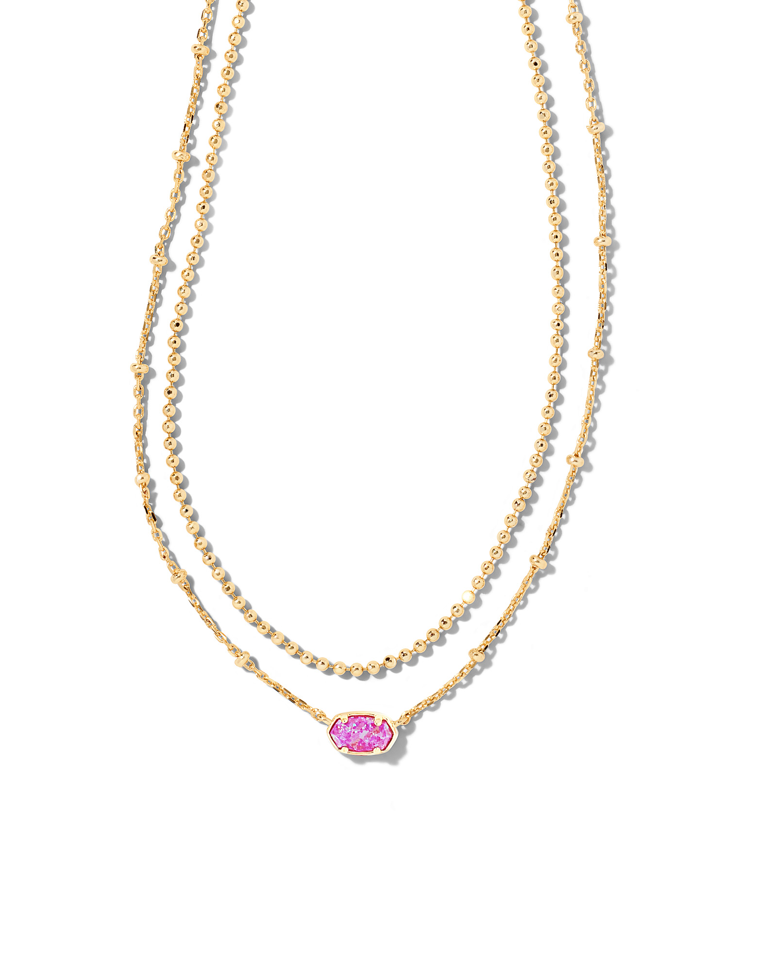 Emilie Gold Multi Strand Necklace in Plum Kyocera Opal | Kendra Scott