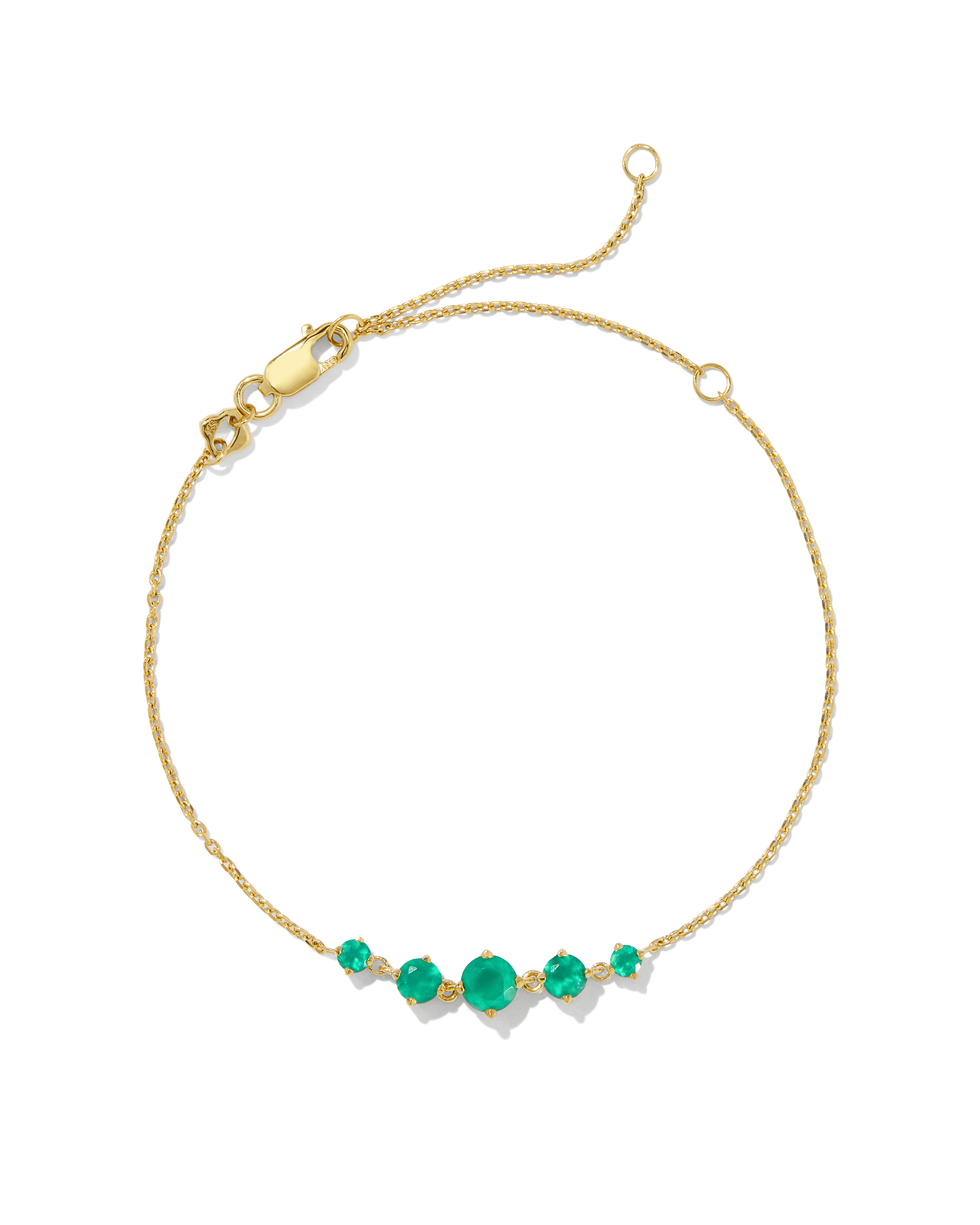 Blakely 18k Gold Vermeil Delicate Chain Bracelet in Green Onyx | Kendra ...