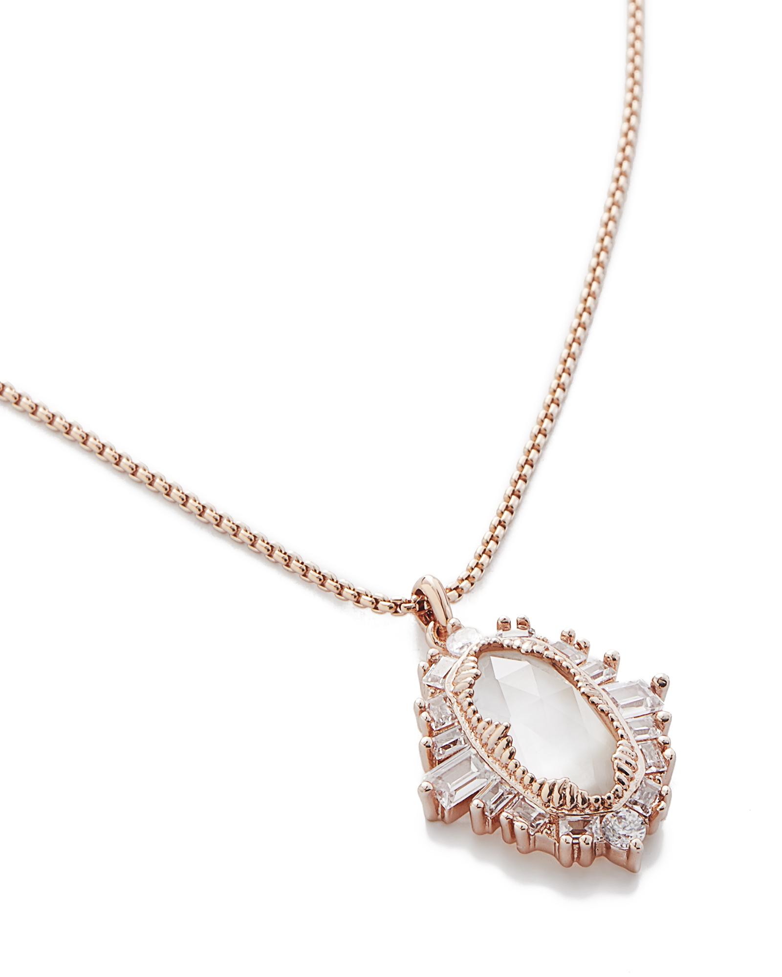 Kay Long Rose Gold Necklace in Ivory 