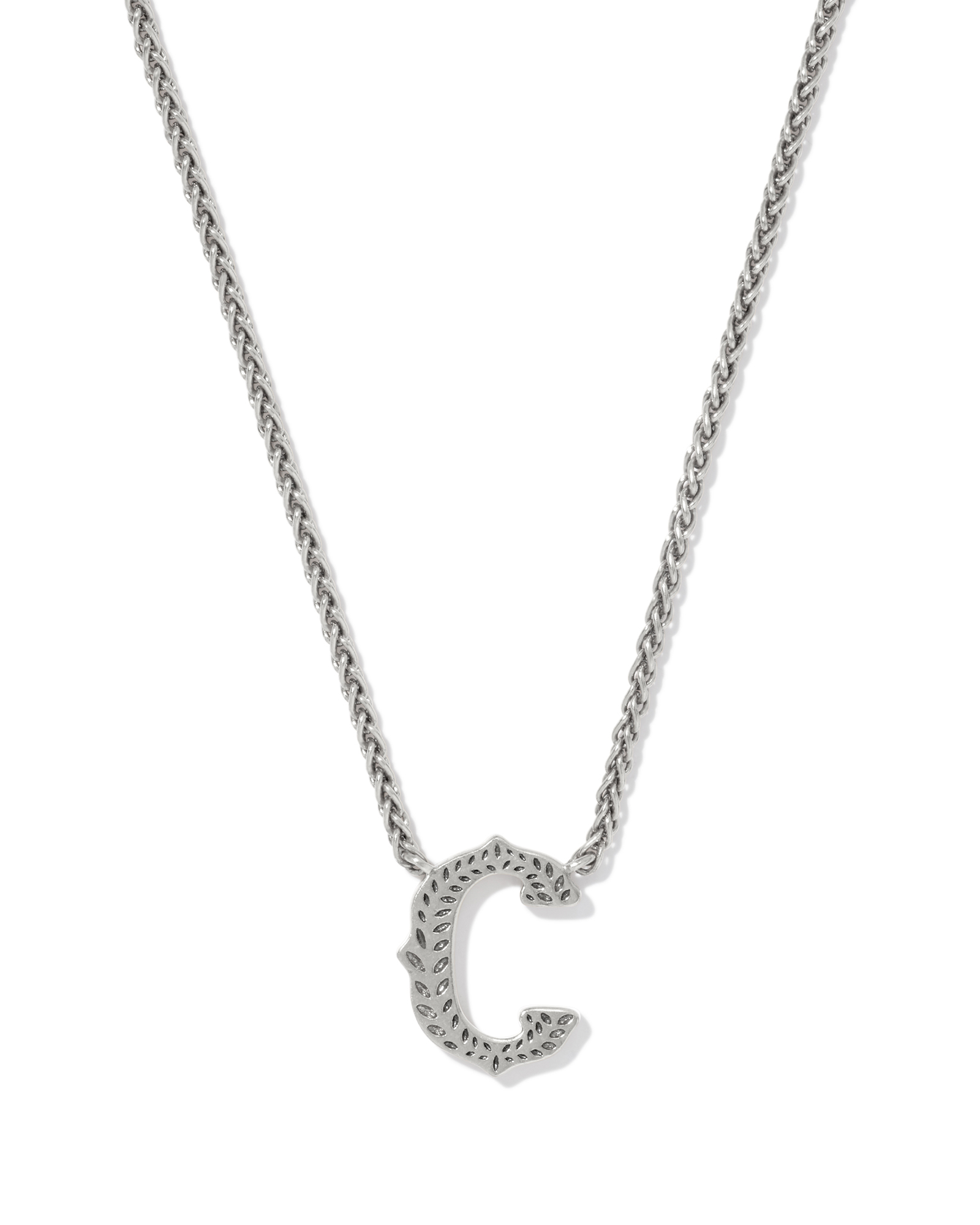 Beau Letter C Pendant Necklace in Vintage Silver Kendra Scott