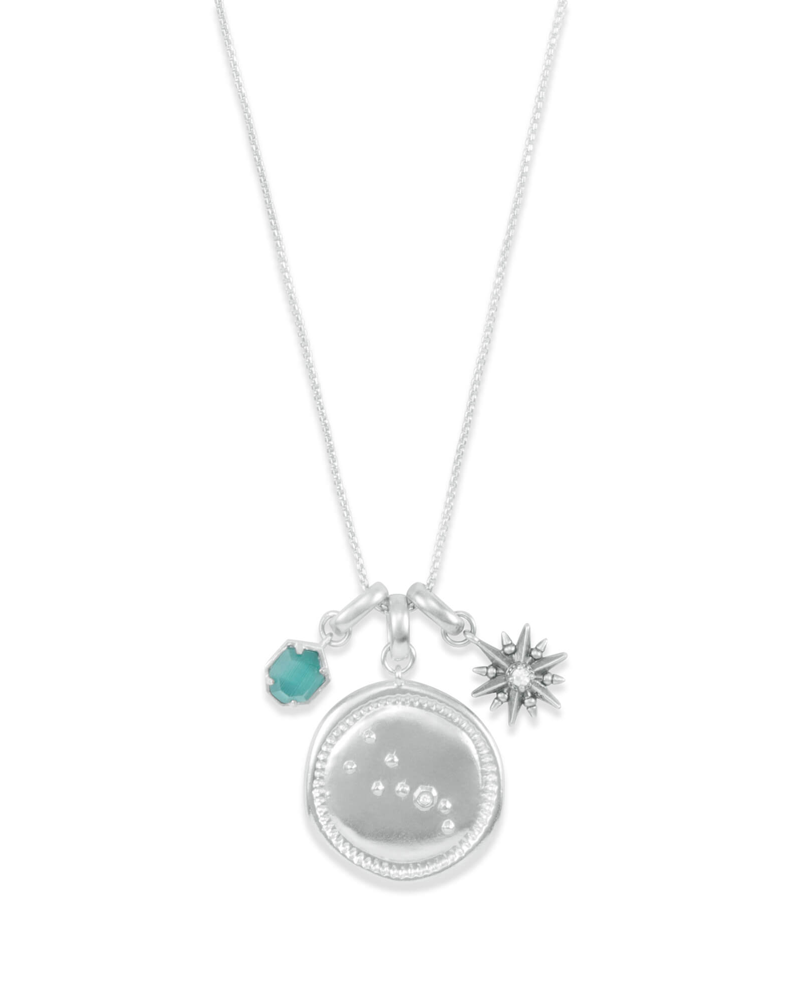 May Taurus Charm Necklace Set in Silver 